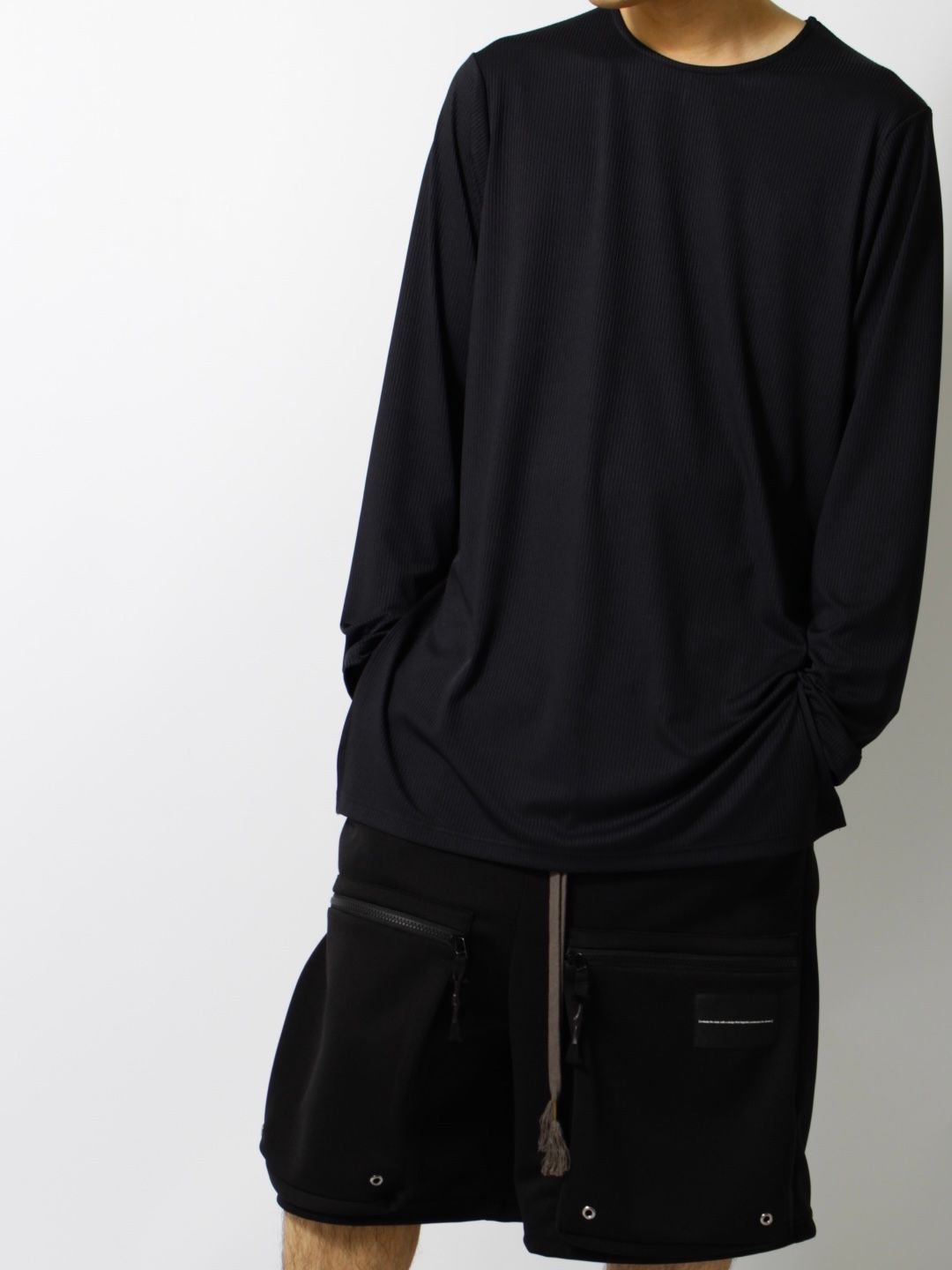【25SS】アクア リブ ベース レイヤー 接触冷感 ロングスリーブ トップス / AQUA RIB BASE LATER LTS / ブラック