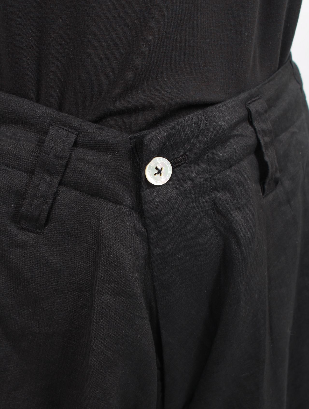 【25SS】ドレープド リネン パンツ / DRAPED LINEN PANTS / ブラック