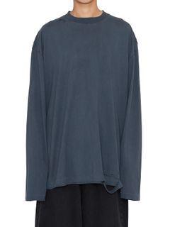 【24AW】ダブル レイヤード ディストロイ Tシャツ / ASH GREY AGING DOUBLE LAYERED DISTROYED TEE / グレー