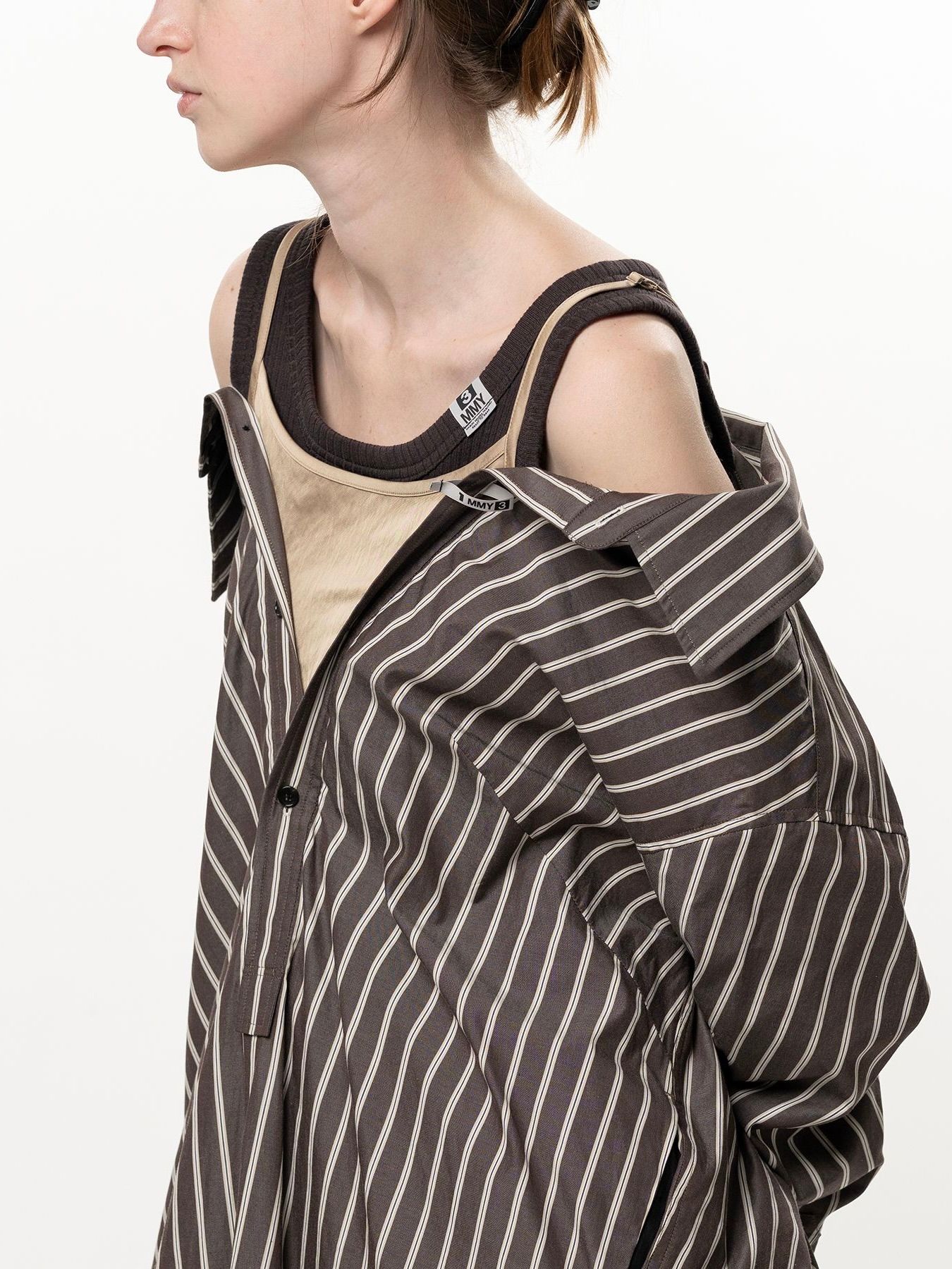 【26AW】レイヤード ストライプ シャツ ドレス / LAYERED STRIPE SHIRTS DRESS / ブルー