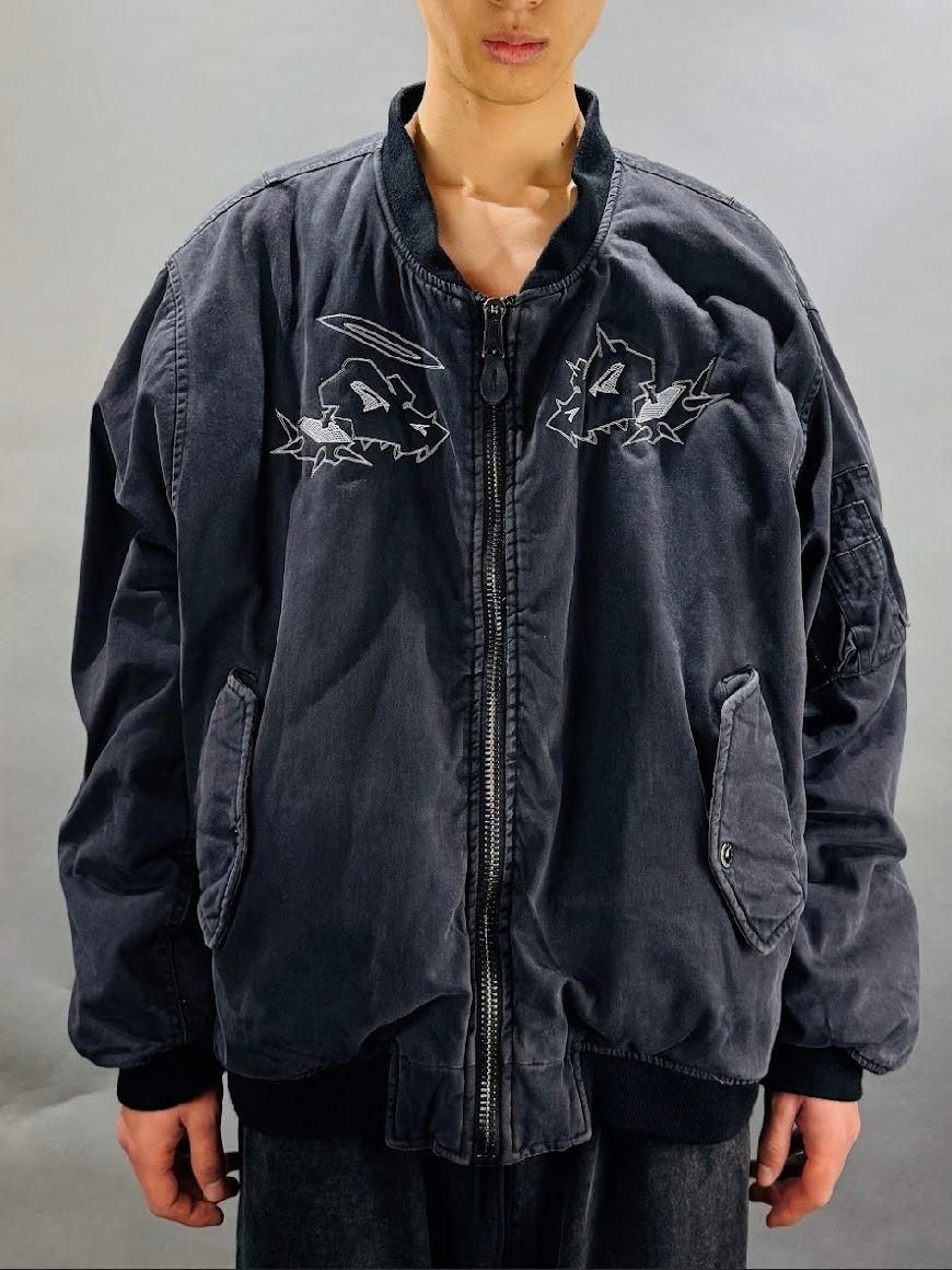 【25AW】スカル ドッグ オーバーサイズ MA-1 / SKULL DOG OVERSIZED MA-1 / ブラック