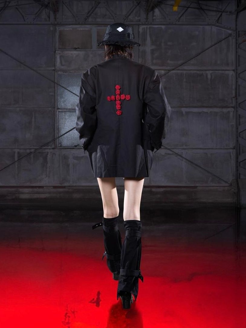 【26SS】コットン ベルテッド レッグウォーマー "ペンタグラム" / COTTON BELTED LEG WARMER 'PENTAGRAM / ブラック