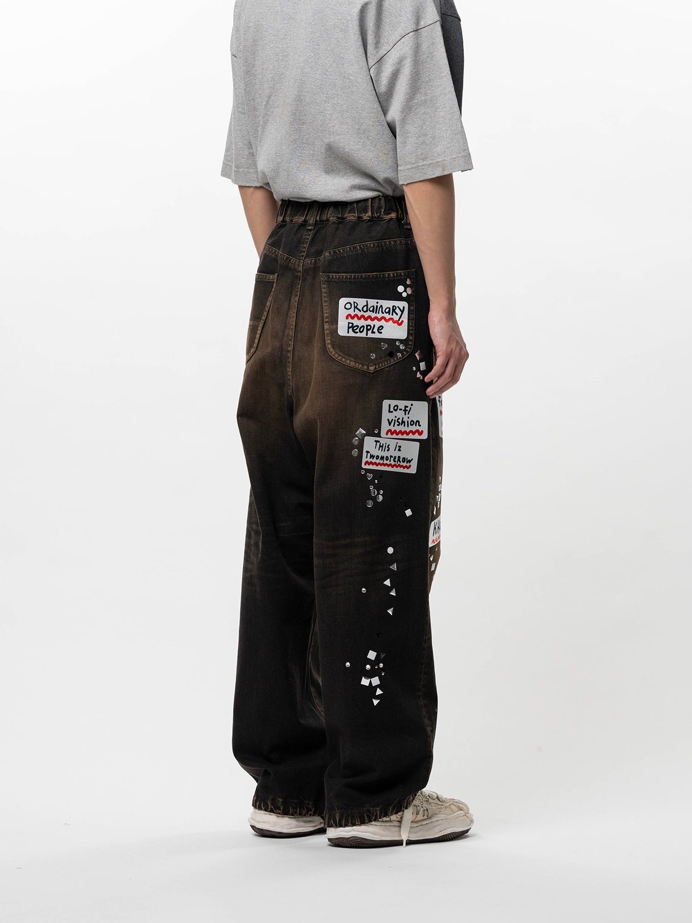 【26SS】ステッカー ジーンズ / JEANS W STICKER / ブラック