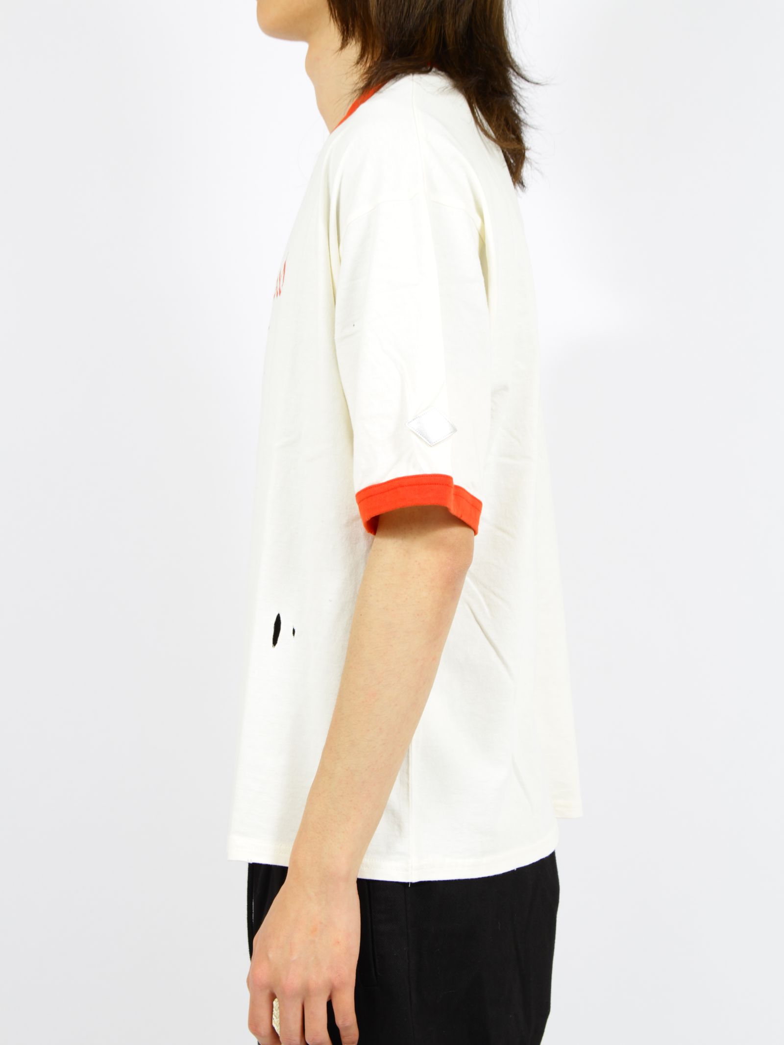 【26SS】ディストレスド トリム Tシャツ 'ASIANBLOOD / DISTRESSED TRIM T SHIRT 'ASIANBLOOD / ホワイト