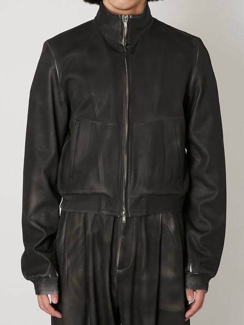 【26SS】トラック ブルゾン レザーライク コーティング加工トラックジャケット / TRACK BLOUSON / ブラック