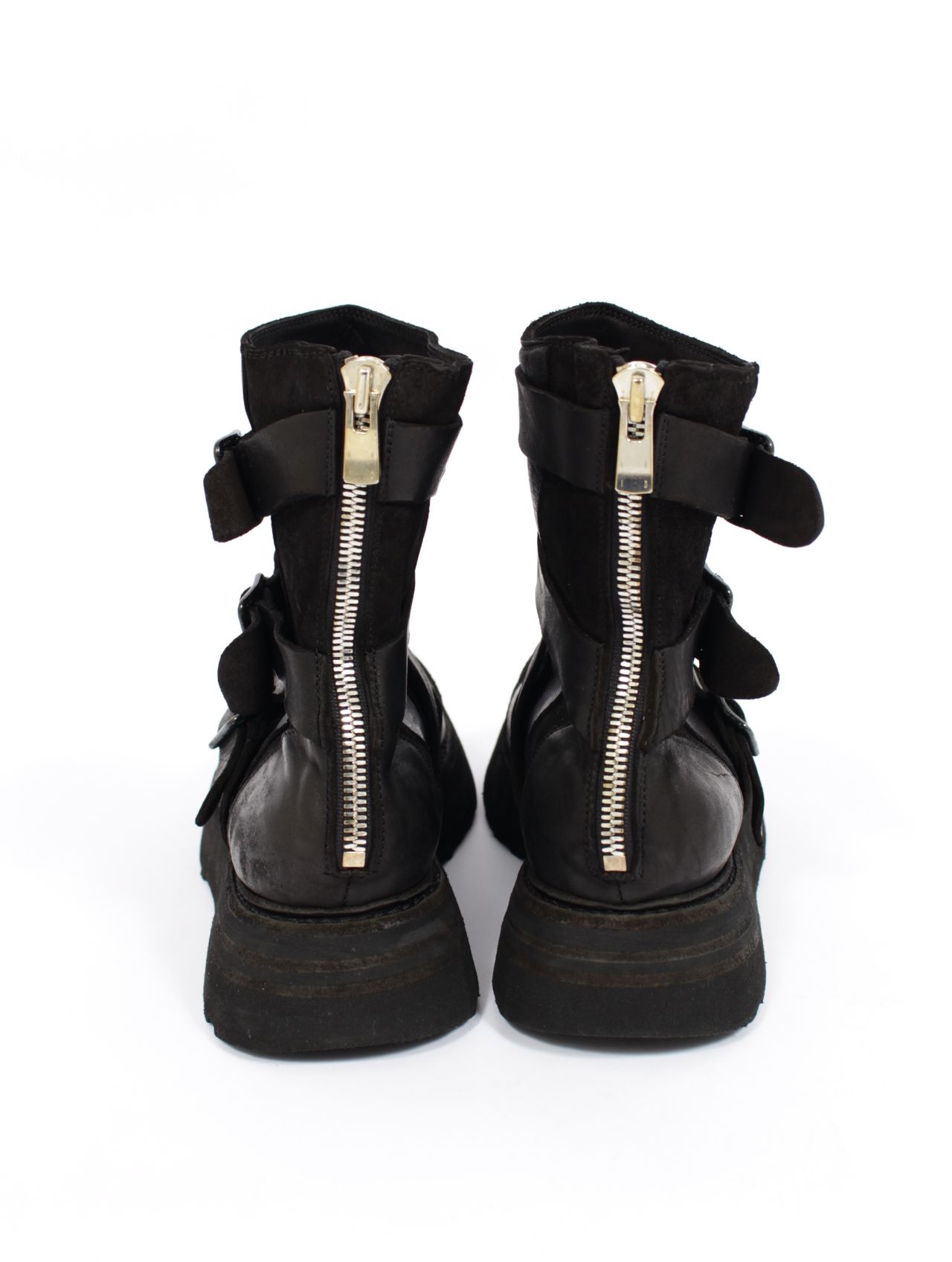 【526VPW】250足限定 馬革 ラバーソール ベルトバックル パッチワーク ブーツ / BELT BUCKLES PATCHWORK BOOT HORSE FULL GRAIN & REVERSE / ブラック