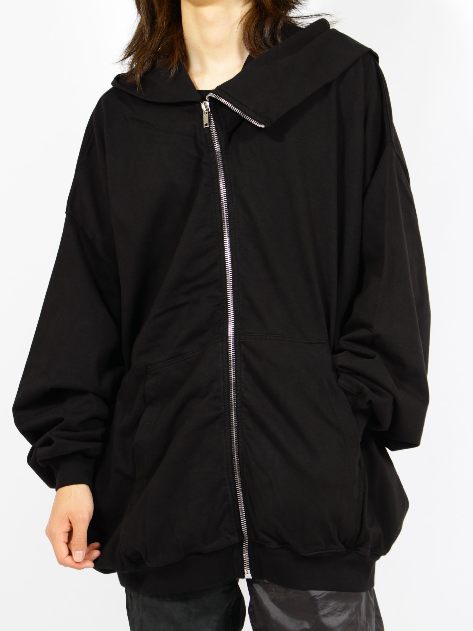 【26SS】マウンテン ハン ジップ フーディー パーカー / MOUNTAIN HUN HOODIE / ブラック