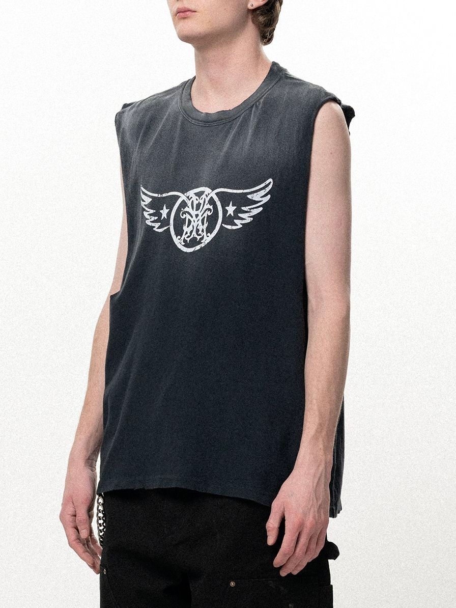 【26SS】"エアロ-カミヤ" ノースリーブ Tシャツ / "AERO-KMY" N/S TEE / ブラック