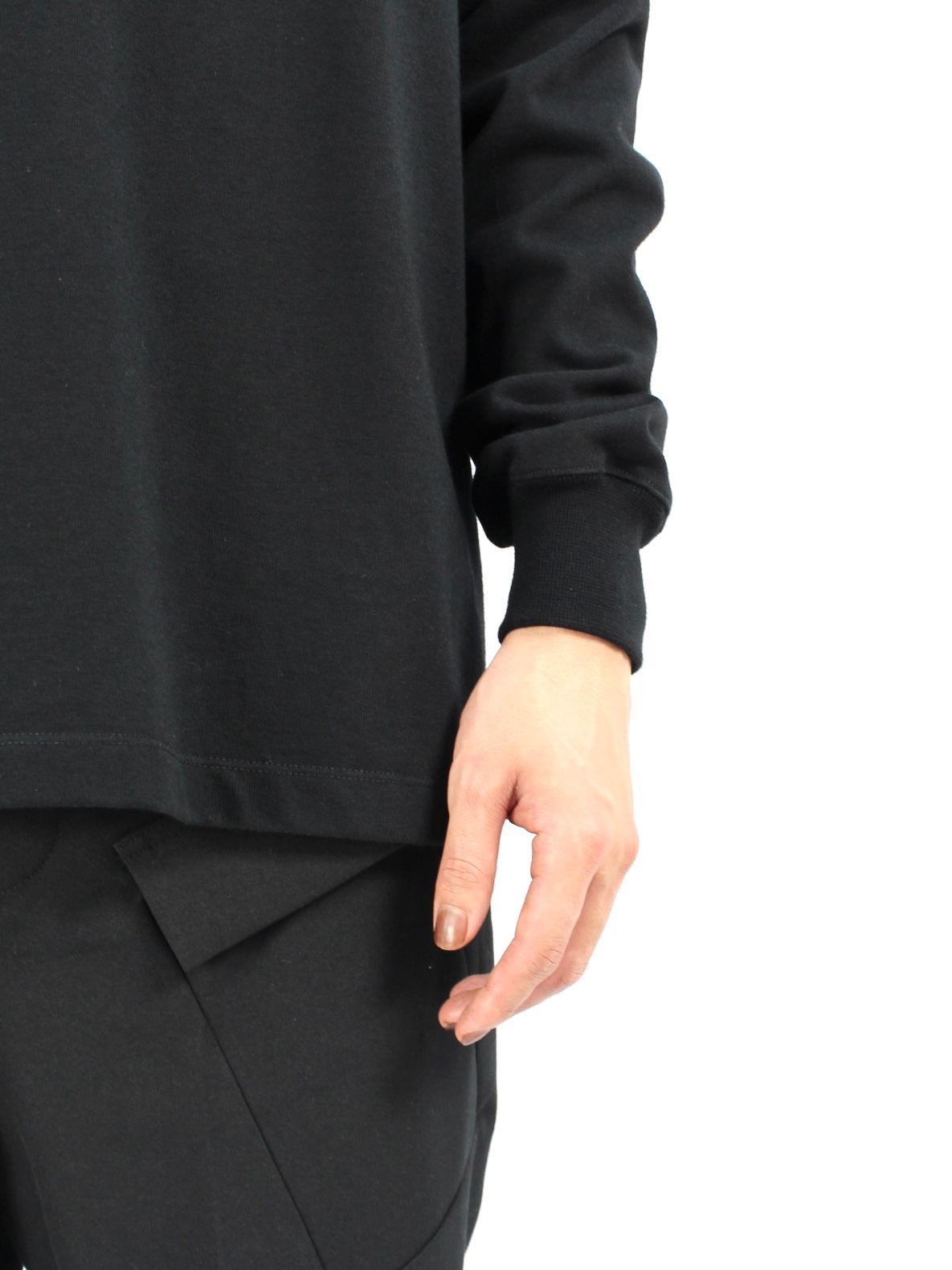 【25AW】リブ クルーネック 長袖スウェット シャツ / SHORT CREWNECK LS / ブラック