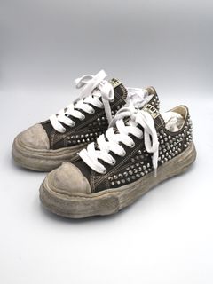"ピーターソン23" キャンバス スタッズ ローカット スニーカー / PTS23 ORIGINAL SOLE STUDDED CANVAS LOW-TOP SNEAKER  / グレー
