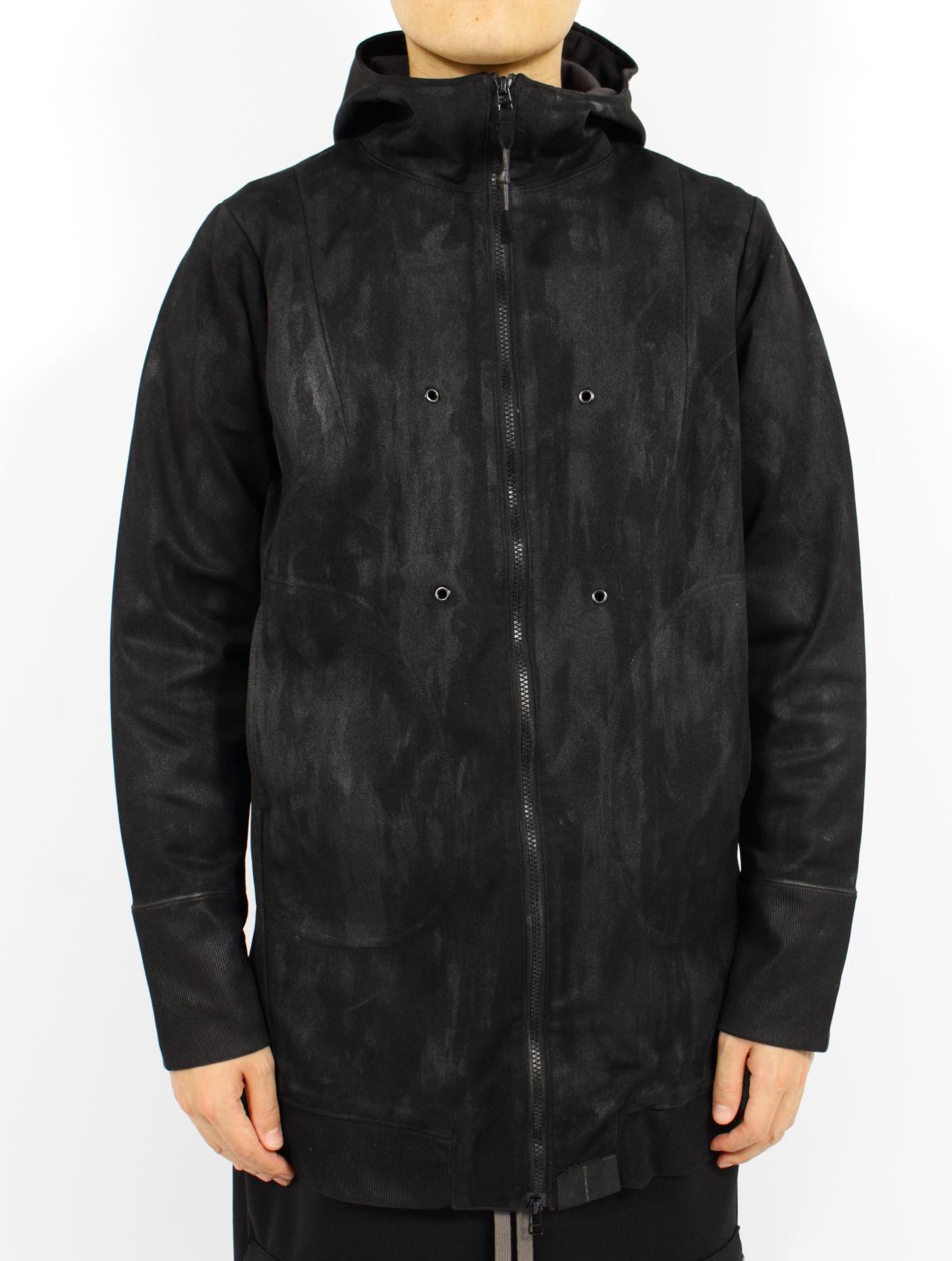 【25SS】テック ジャージー ロング パーカ TECH JERSEY LONG PARKA_4HOLE / ブラック