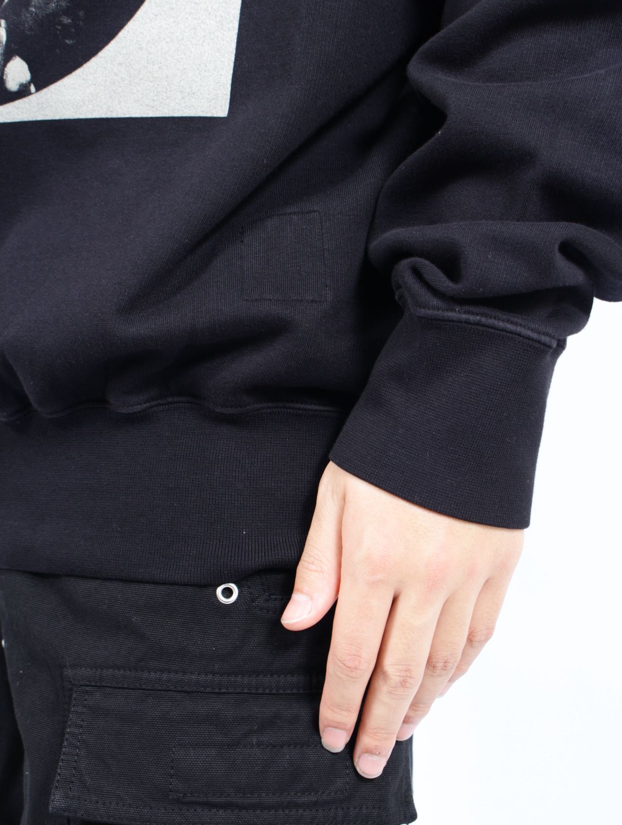 【25SS】オーバーサイズド フーディー プリント パーカー / OVERSIZED HOODIE / ブラック×パール