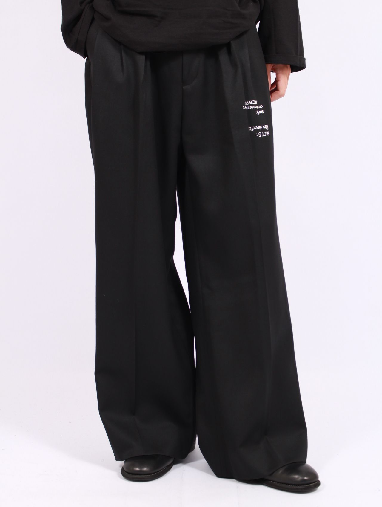 【25AW】タトゥー アジャスター ワイド パンツ / "TATTOO" ADJUSTER WIDE SLACKS / ブラック