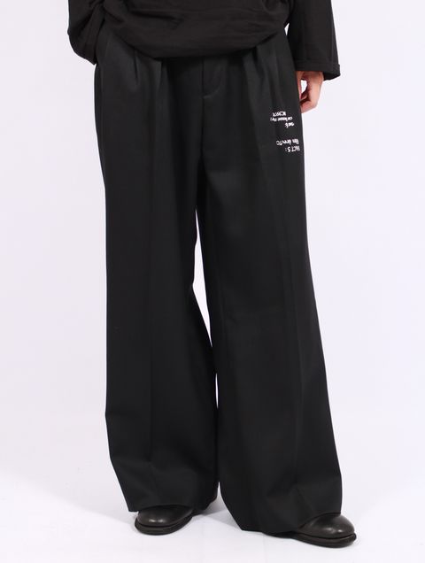 【25AW】タトゥー アジャスター ワイド パンツ / "TATTOO" ADJUSTER WIDE SLACKS / ブラック