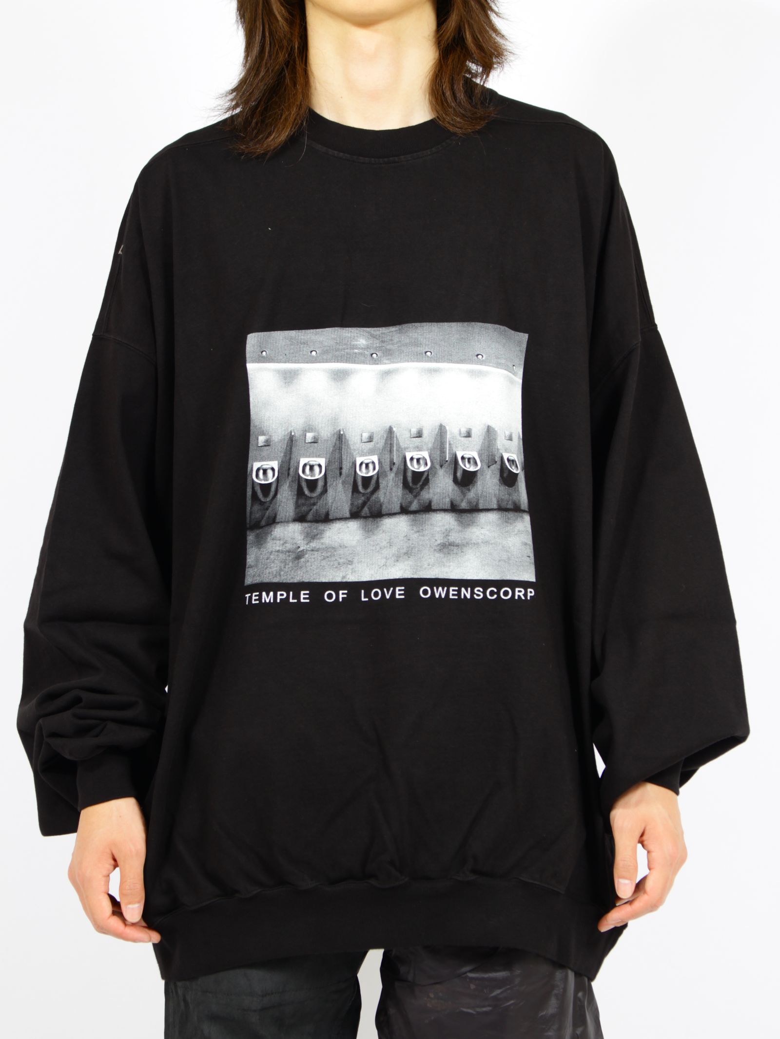 【26SS】ハン クルーネック 長袖 Tシャツ / HUN CREWNECK / ブラック×ミルク