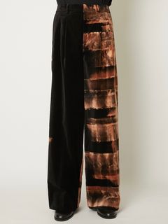 【26AW】ハンド ブリーチド ベルベット パンツ / HAND-BLEACHED VELVET PANTS / ブラック