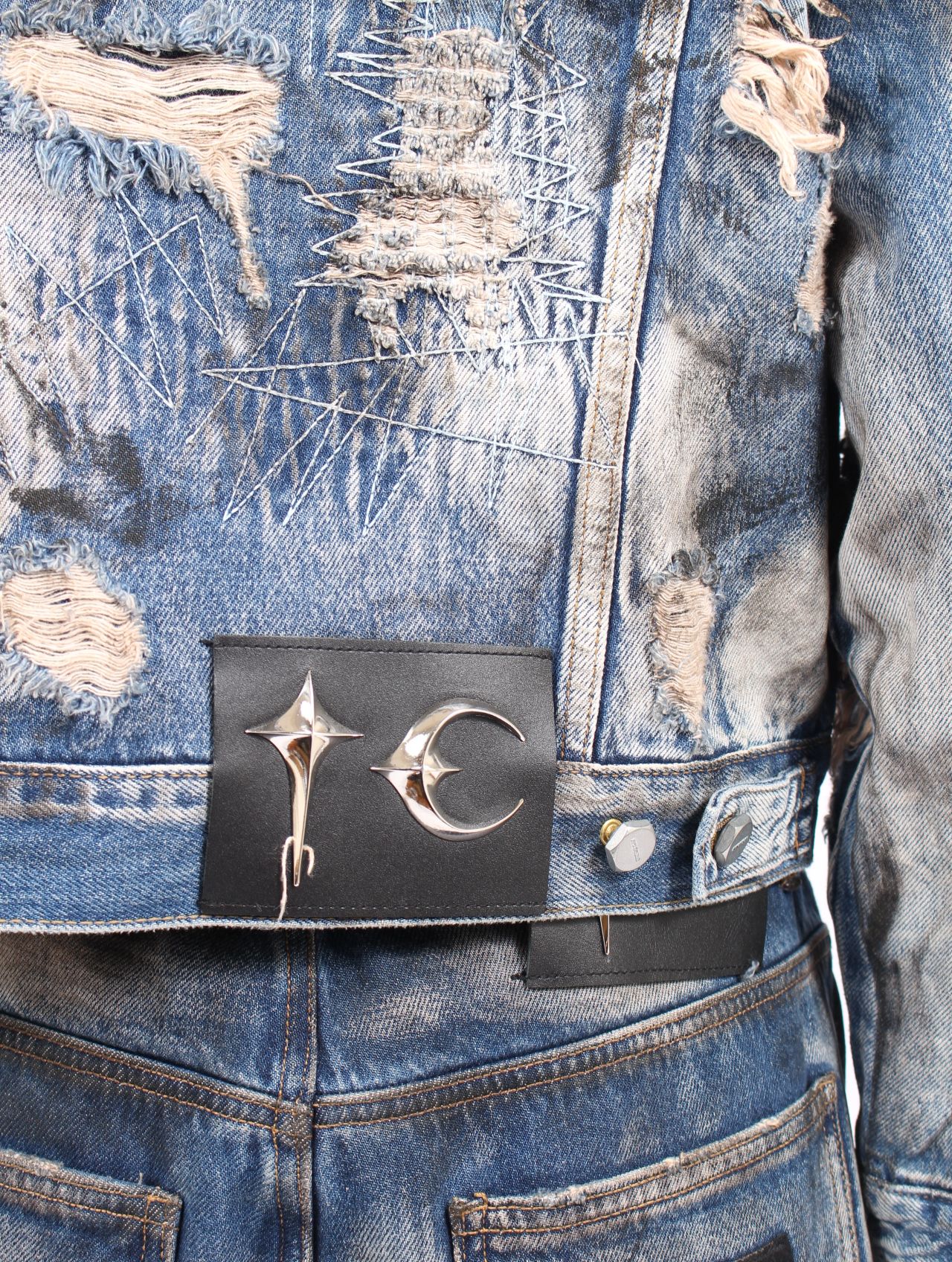 【25AW】ハードウォッシュド ダメージ デニム ジャケット / HARD-WASHED DAMAGED DENIM JACKET / ブルー