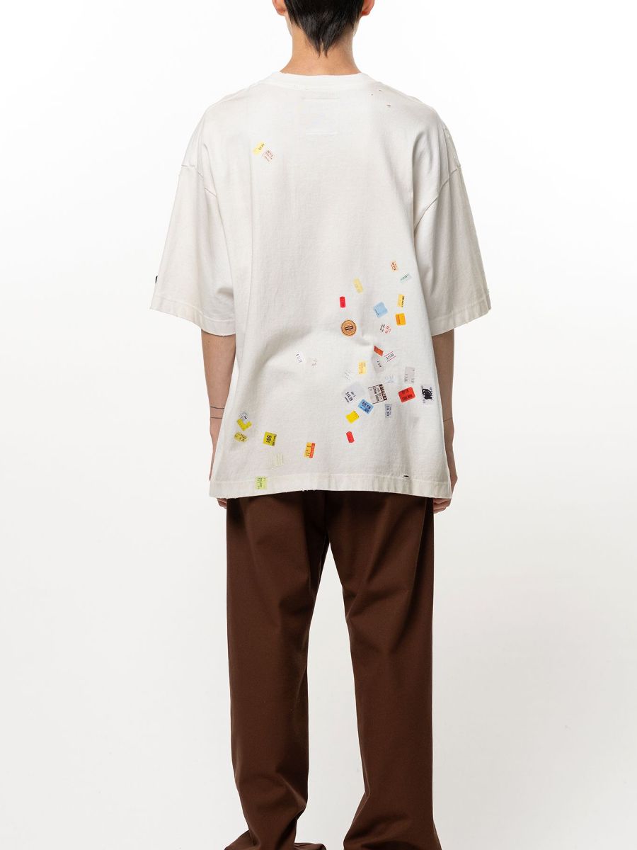 【26AW】 プライス ステッカー Tシャツ 半袖 ダメージ加工 / PRICE STICKER TEE / ホワイト