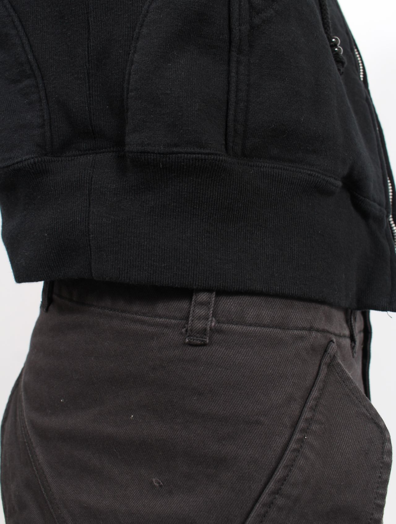 【25SS】パネルド ジップアップ フーディー パーカー / PANELLED ZIP UP HOODIE / BLACK(ブラック)