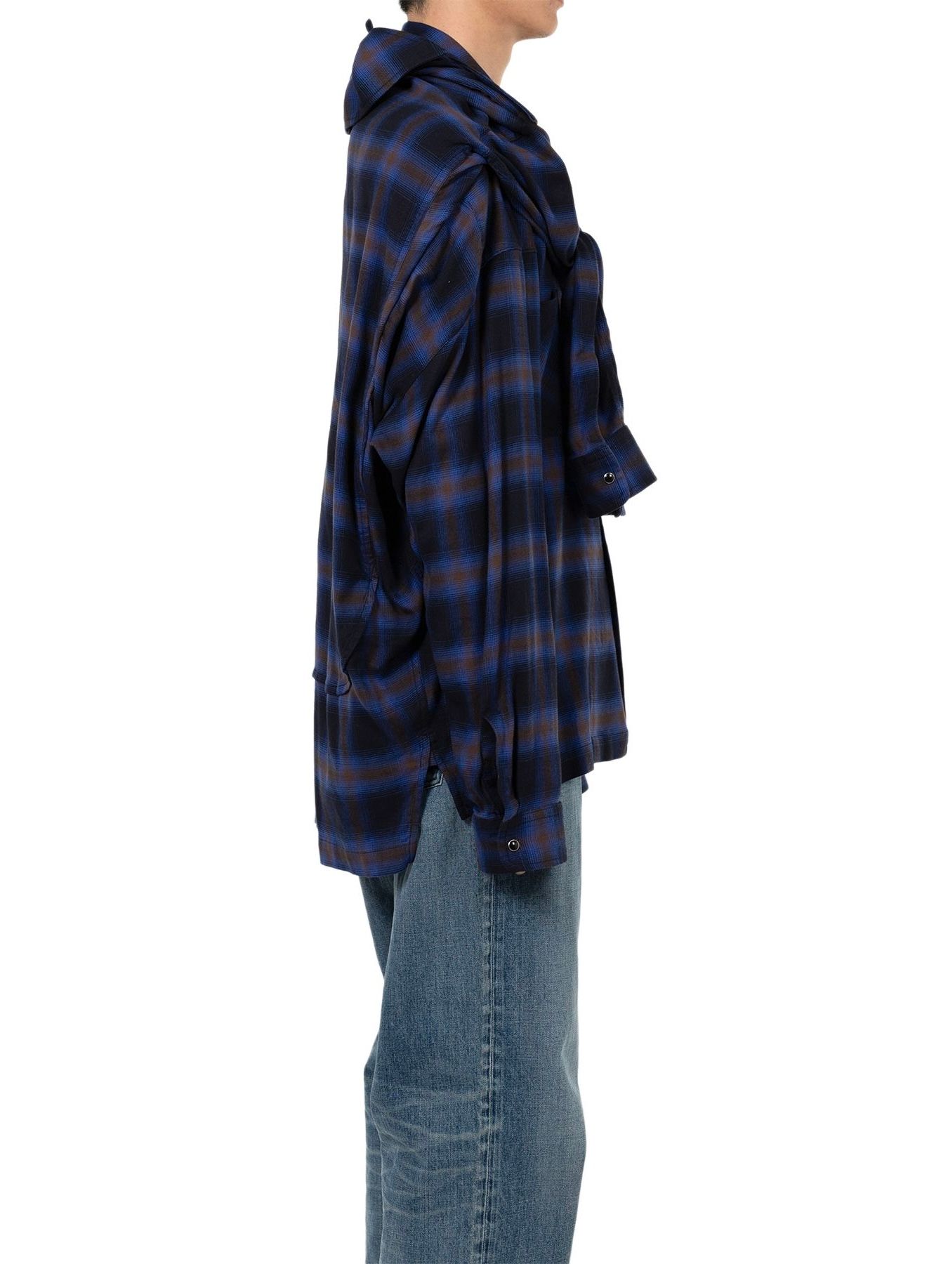【25AW】ショール レイヤード シャツ / SHAWL LAYERED SHIRTS / ブルー