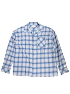【25SS】オープン カラー フレイド シャツ / OPEN COLLAR FRAYED SHIRT / ブルー