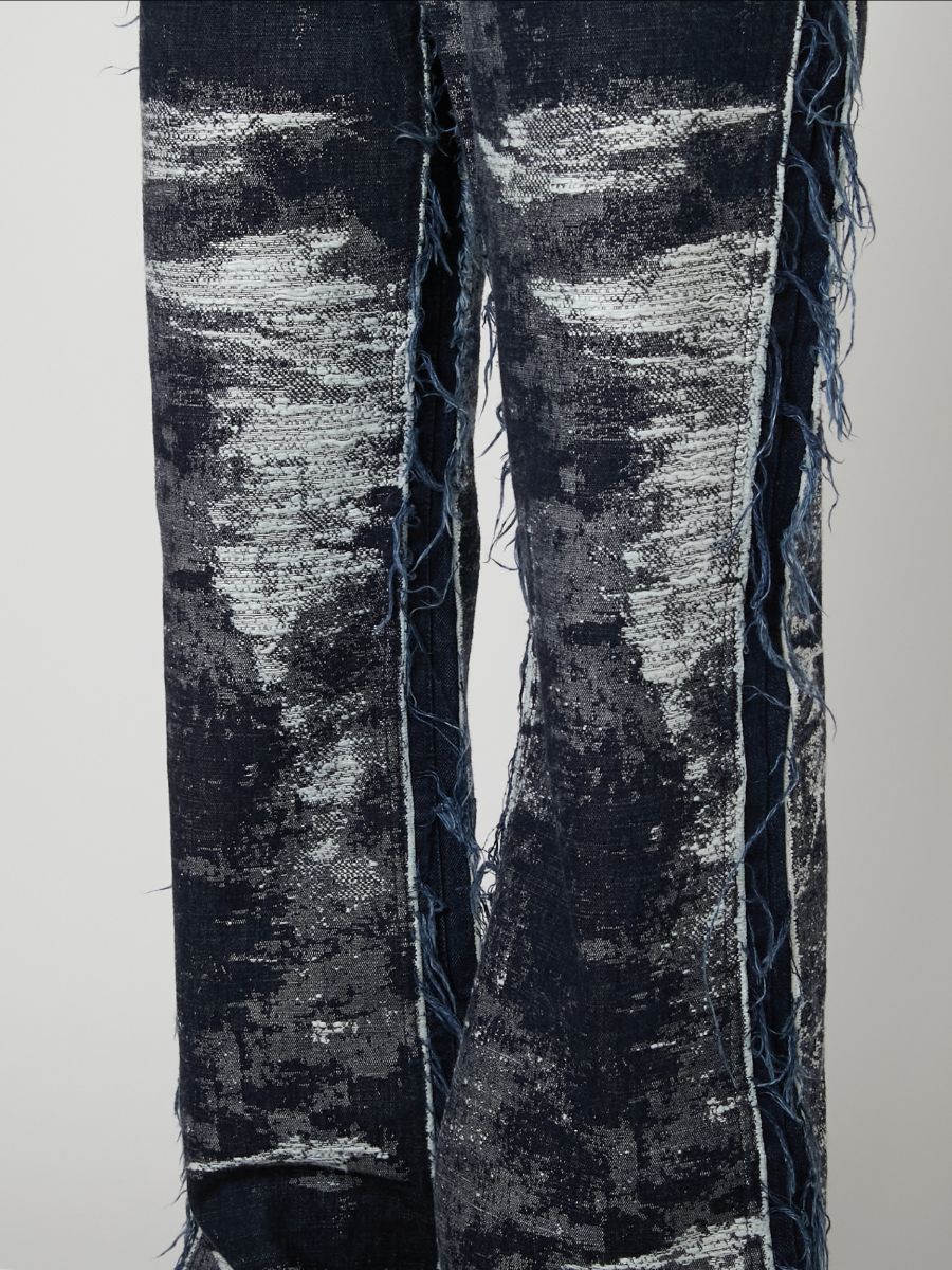 【27SS】デザイン フレア パンツ ジャガードデニム / DESIGN FLARE PANTS / ONE WASH (ワン ウォッシュ)