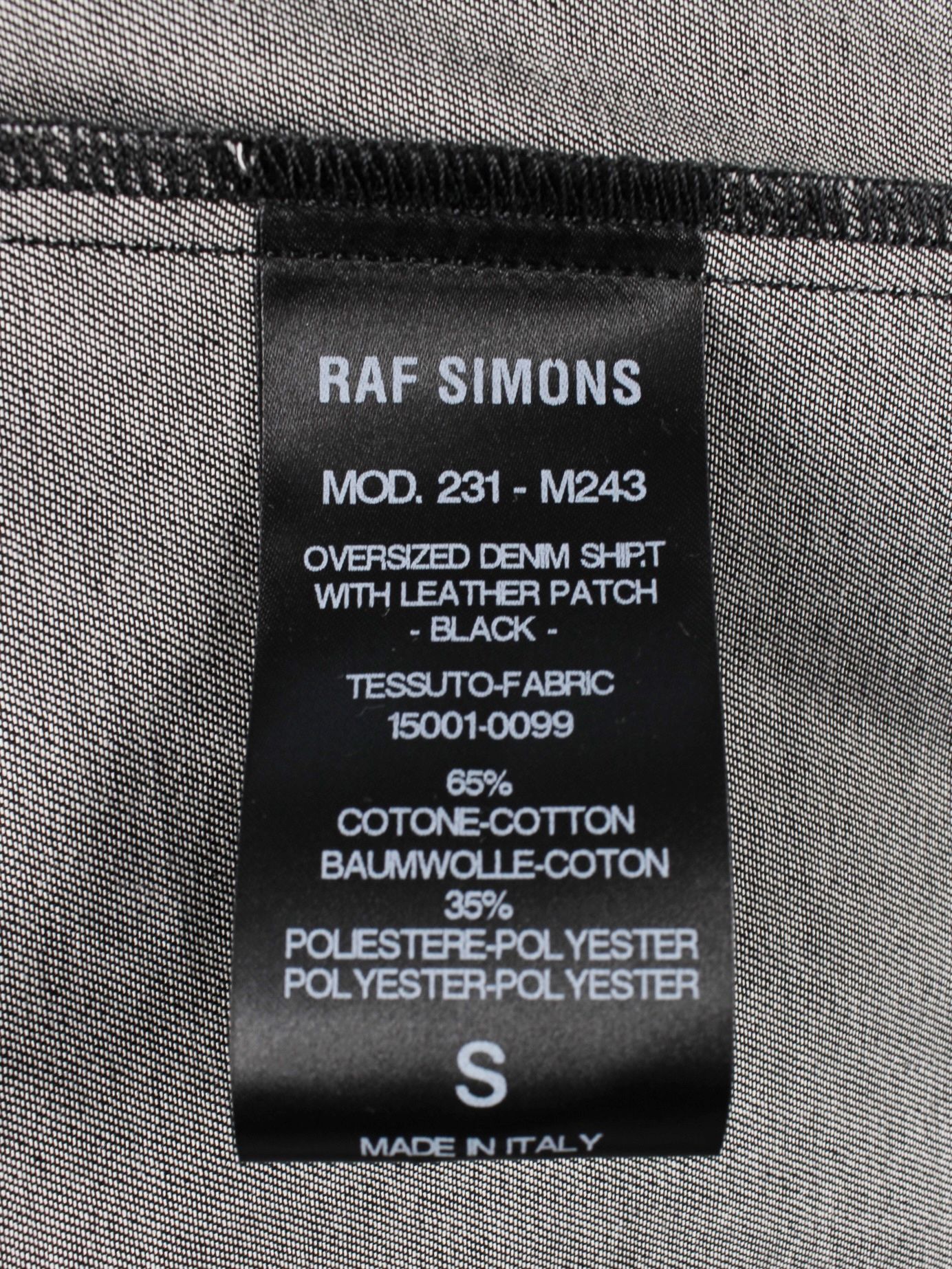 RAF SIMONS - 【23SS】オーバーサイズ レザーパッチ デニムシャツ
