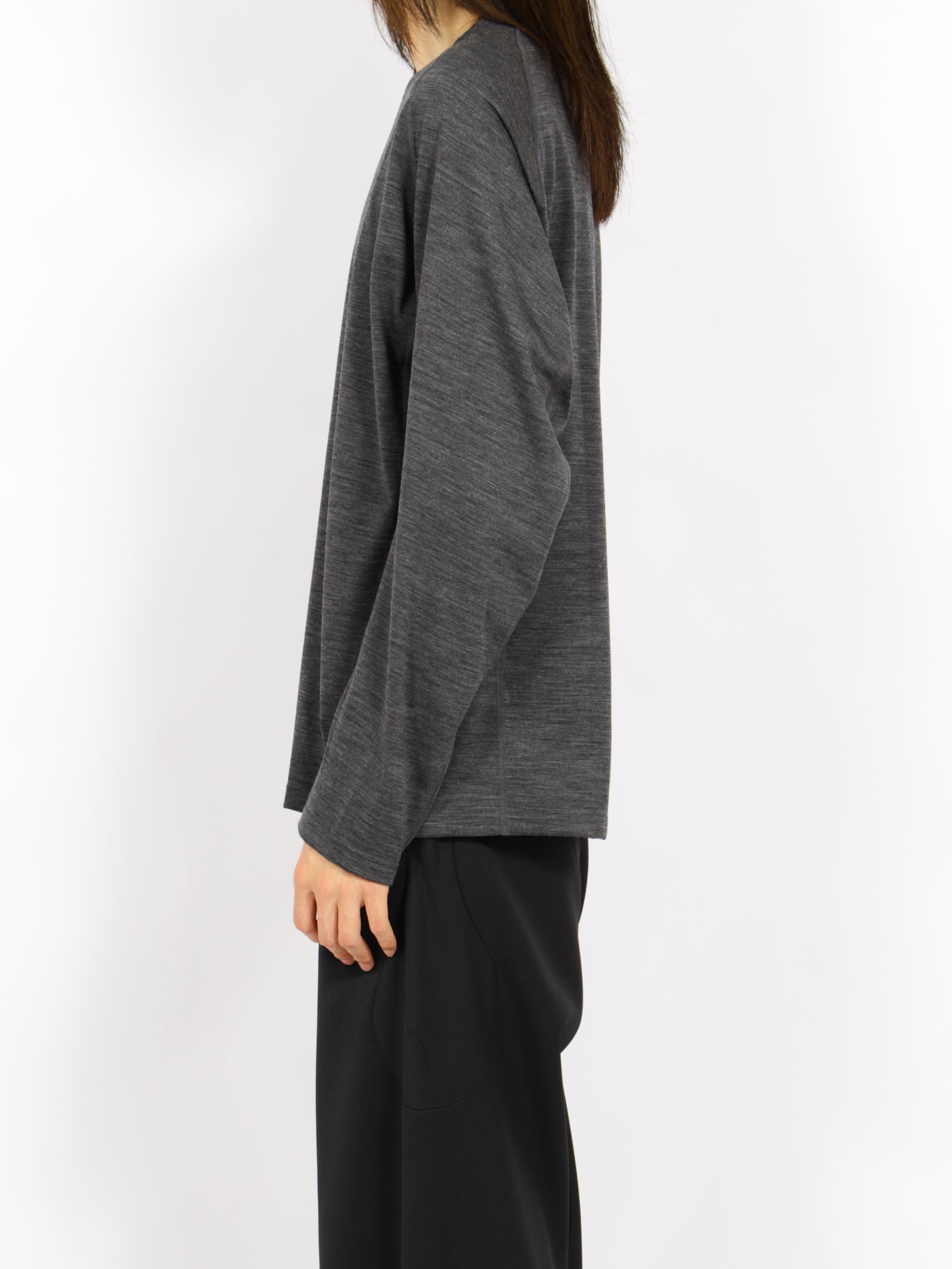 【26AW】ロングスリーブ Tシャツ ウール / LONG SLEEVE T-SHIRTS WOOL / グレー