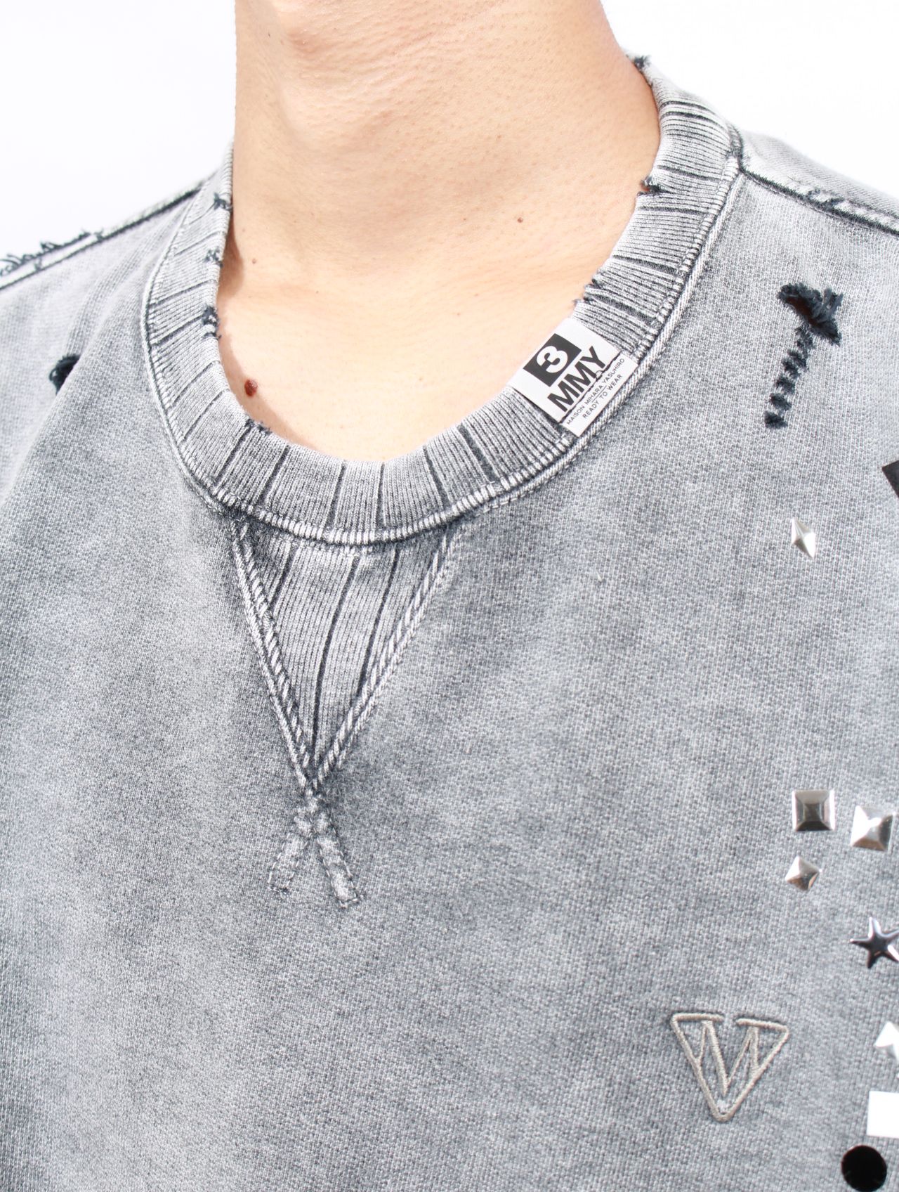【25AW】エンブリッシュ ブリーチ プルオーバー / EMBELLISH BLEACH PO / グレー