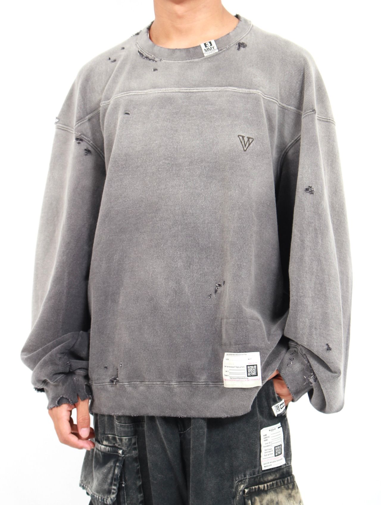 トップス mainstory タックスリーブストライプトップス(カットソー・Tシャツ