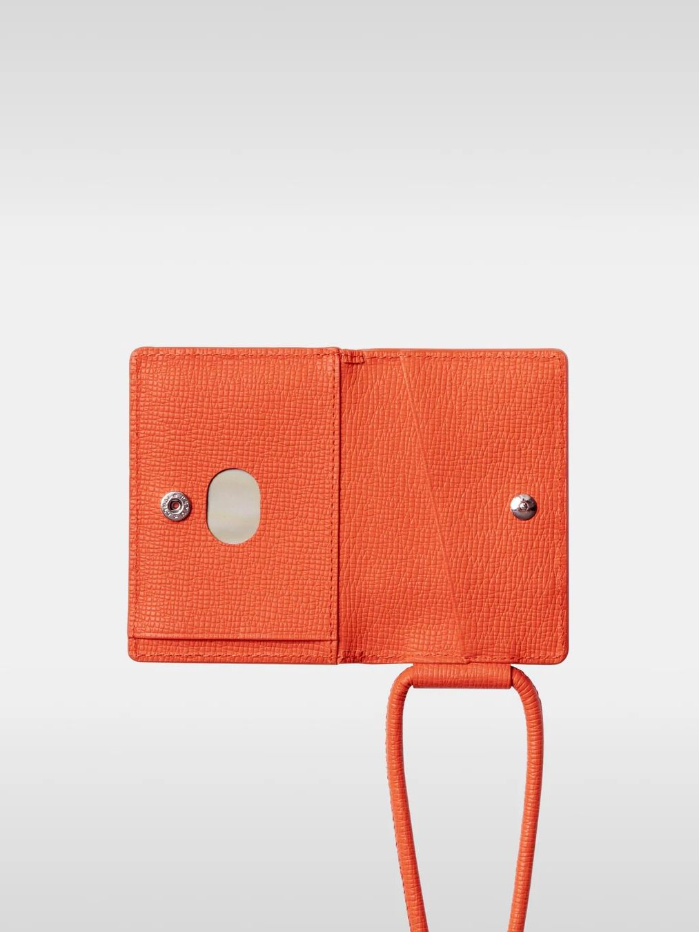 レザーストラップ付アイフォンアクセサリー ウォレット / STRAPPED ACCESSORY WALLET / キャロットオレンジ