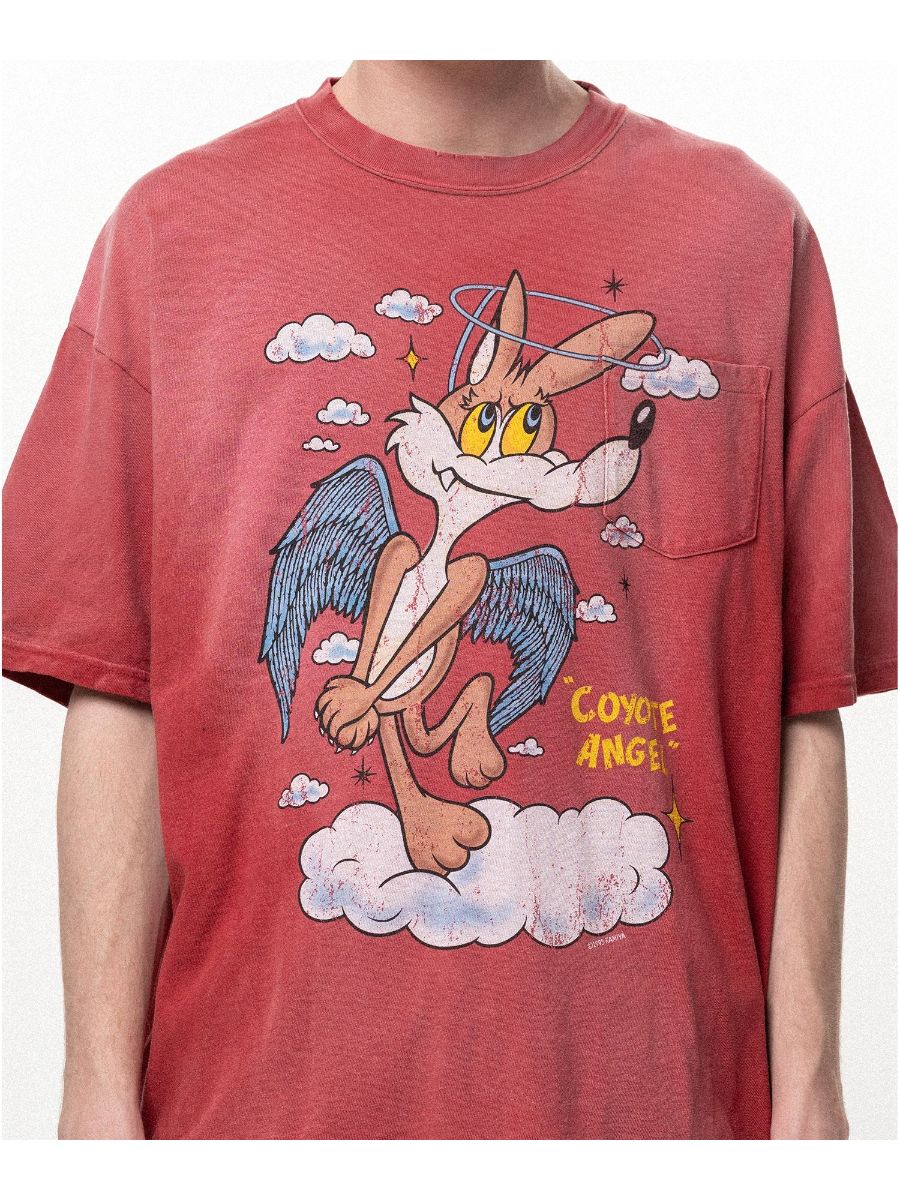 【26SS】”コヨーテ エンジェル”  ポケット Tシャツ / "COYOTE ANGEL" POCKET TEE / レッド