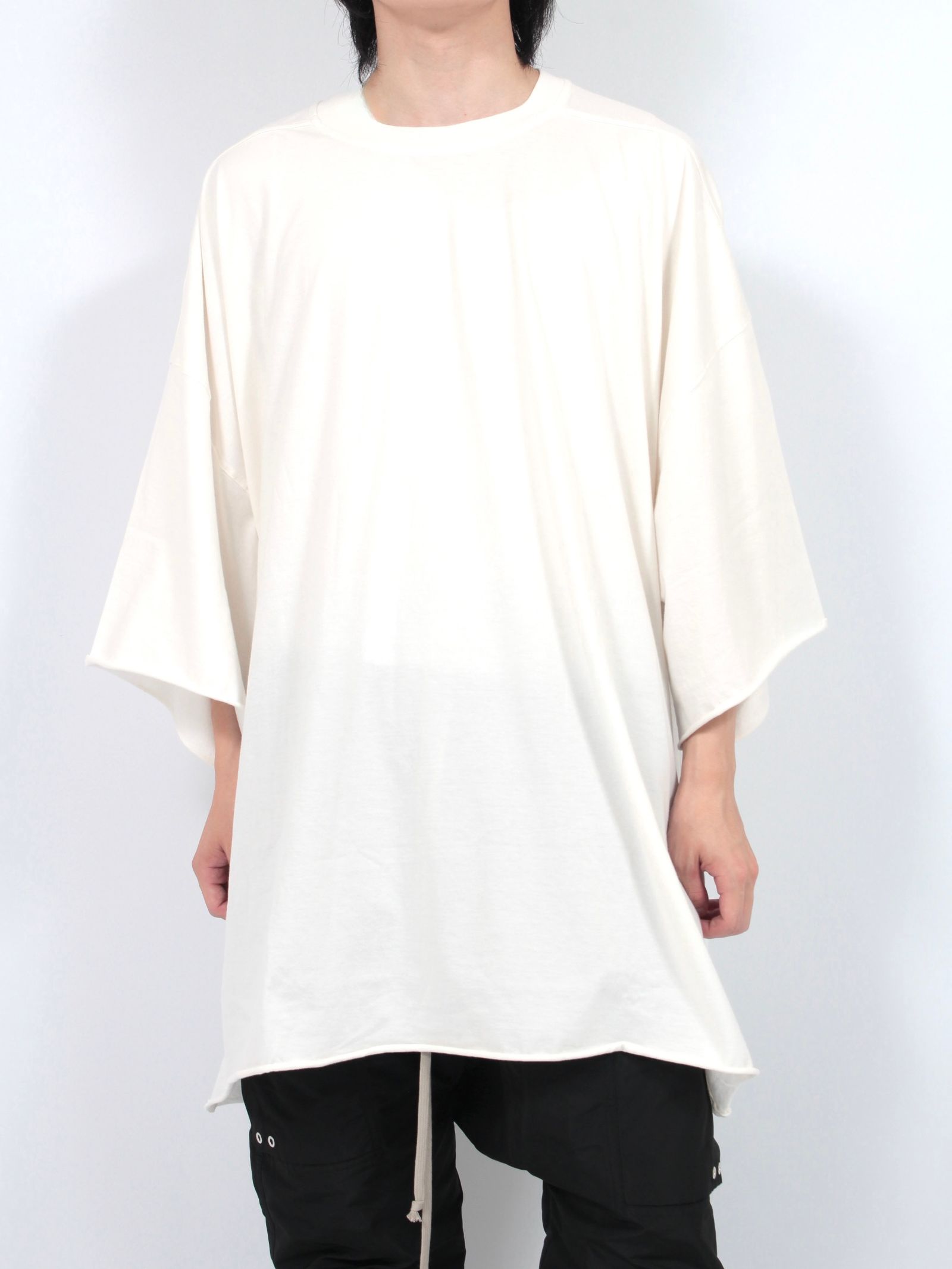 RICK OWENS ブラックコットンオーバーサイズ半袖トミーTシャツ RICK OWENS DRKSHDW - 【25SS】DRKSHDW プリント 半袖 トミー T