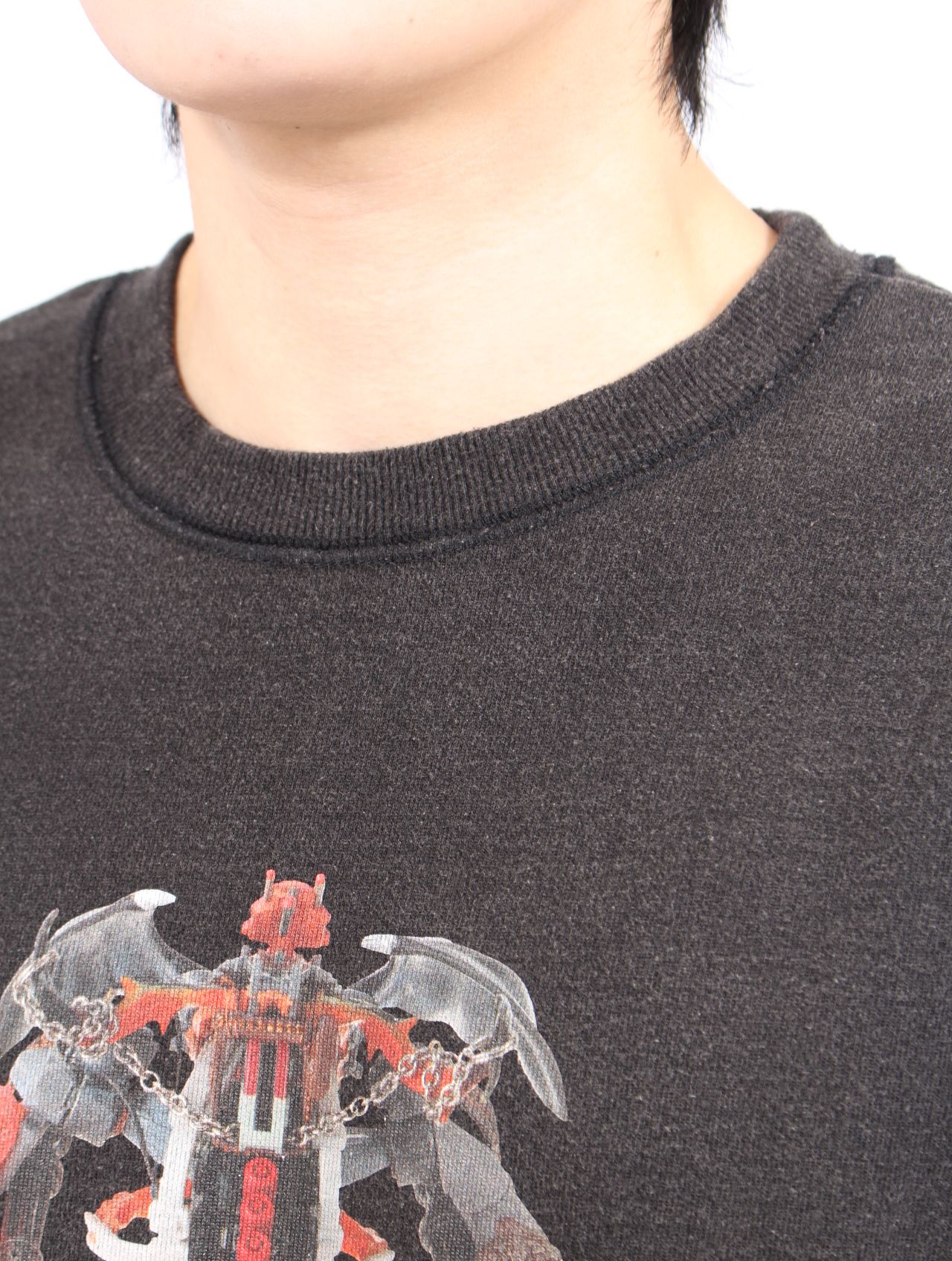 【25AW】佃弘樹 Heartwork Mixed media グラフィック スウェット / Hiroki Tsukuda ART ROBO GRAPHIC SWEAT / ブラック