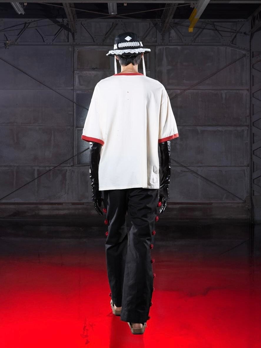 【26SS】ディストレスド トリム Tシャツ 'ASIANBLOOD / DISTRESSED TRIM T SHIRT 'ASIANBLOOD / ホワイト