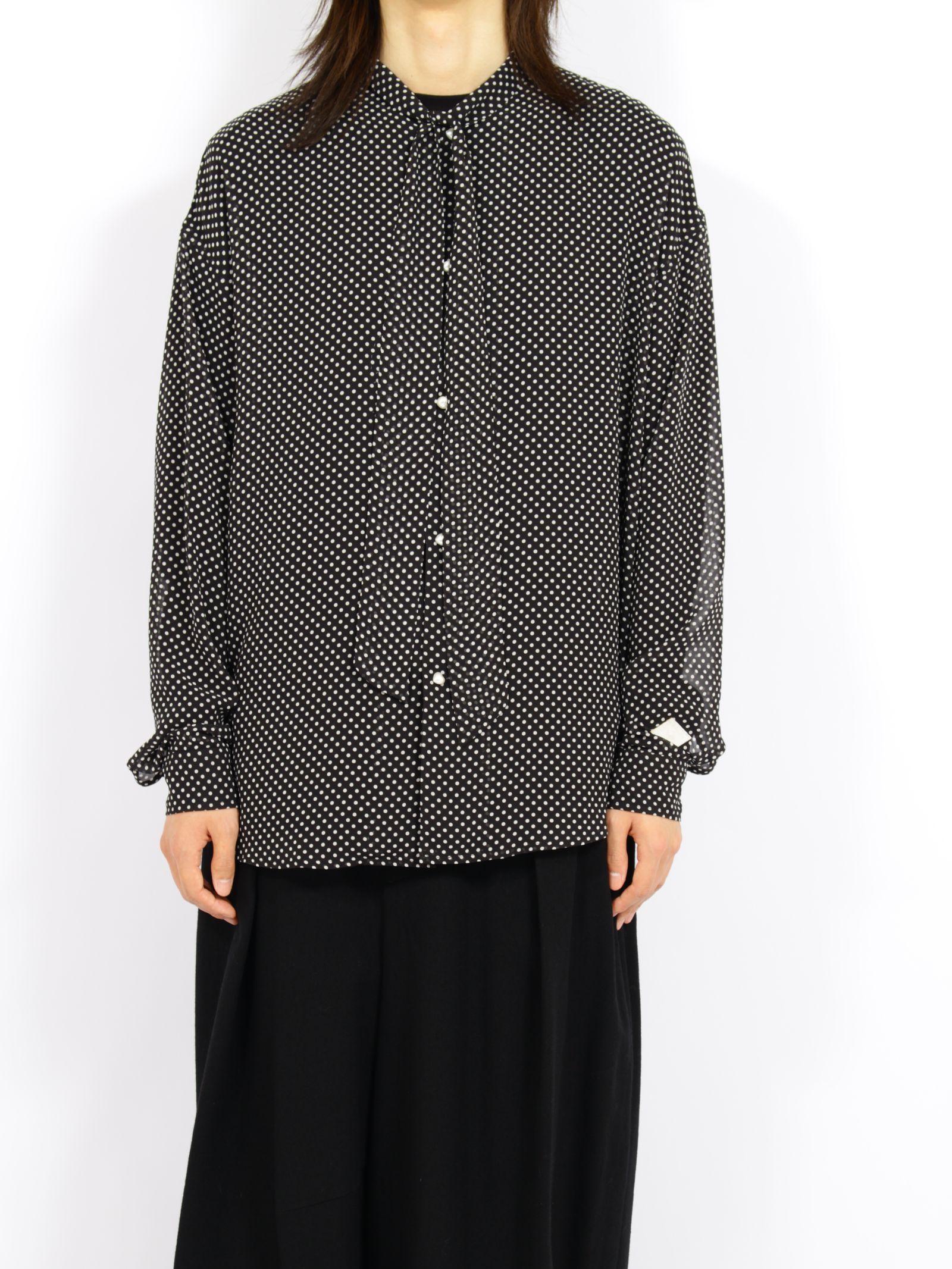 【26AW】ドット ボウタイ シャツ 長袖シャツ / DOT BOW TIE SHIRT / ブラック