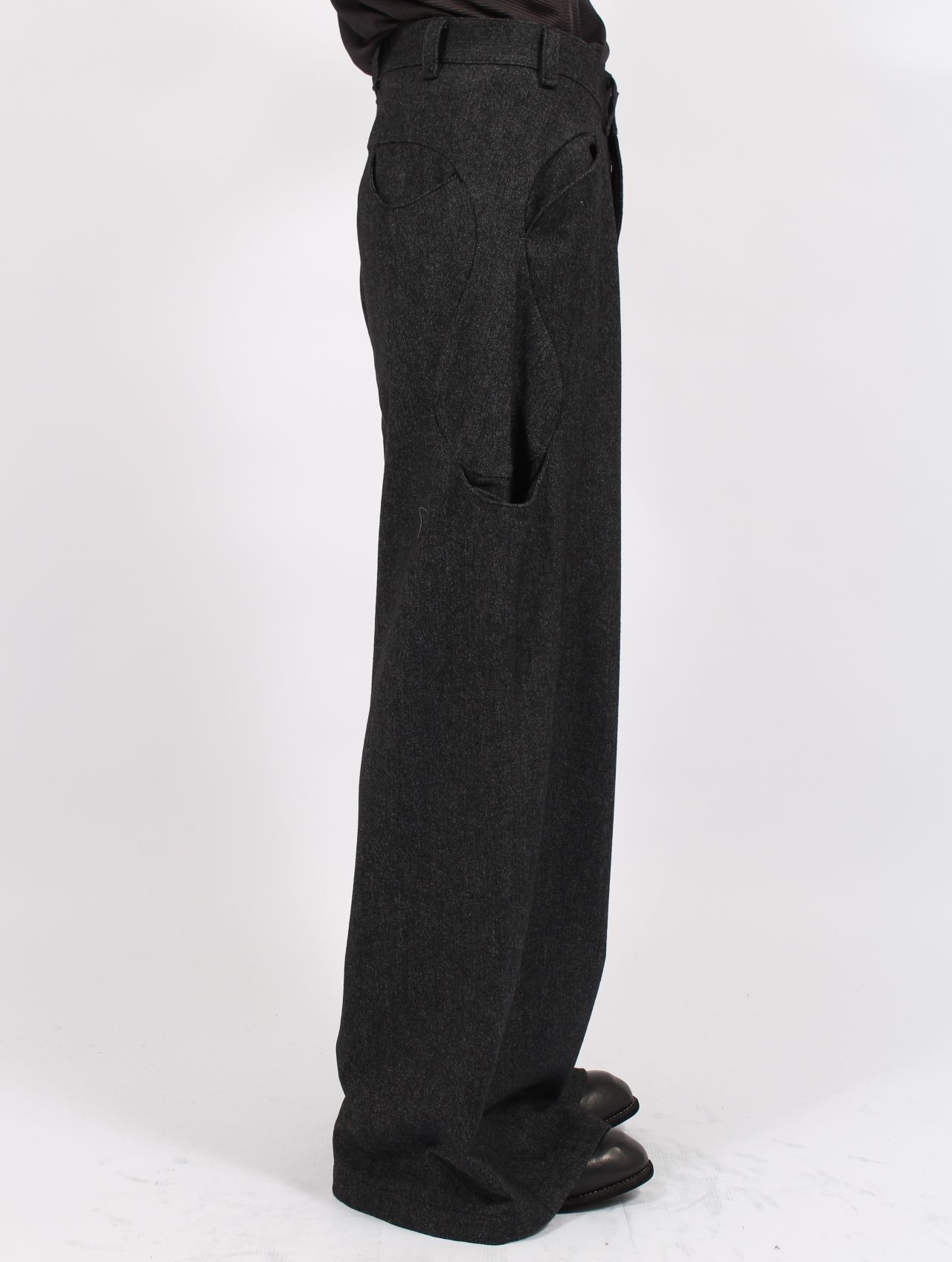【25AW】6ポケット ウール カシミヤ トラウザーズ / 6 Pocket Sub Ong Wool Trousers / ブラック