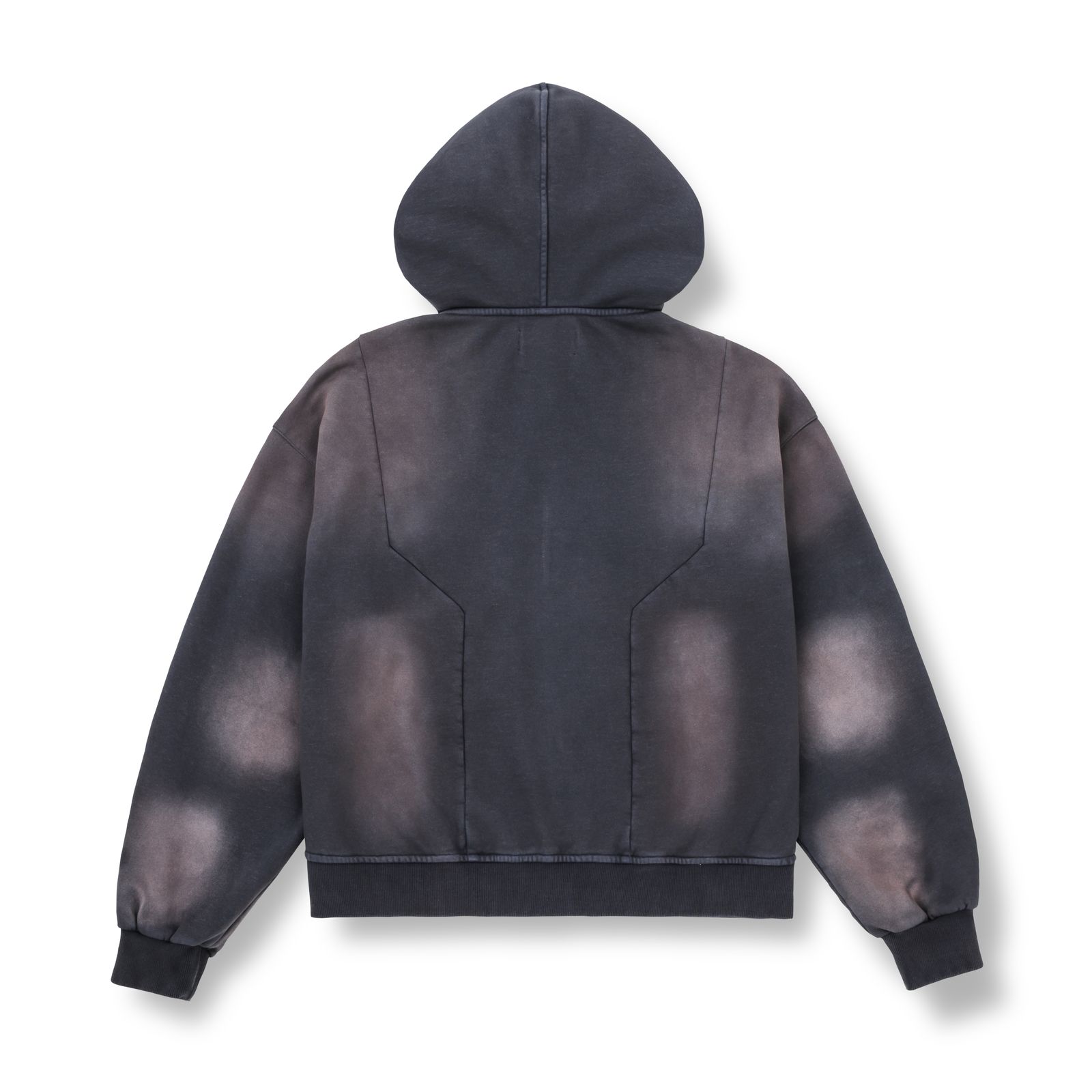 【26AW】フェード  ウォッシュ ジップ アップ フーディー / FADE WASH ZIP HOODIE / FADED ASH(ブラック)