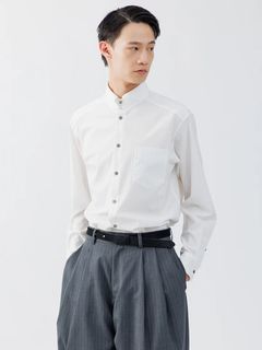 【26AW】 レギュラー フィット タブカラー シャツ ストライプ シャツ / REGULAR FIT TAB COLLAR SHIRT / ホワイト