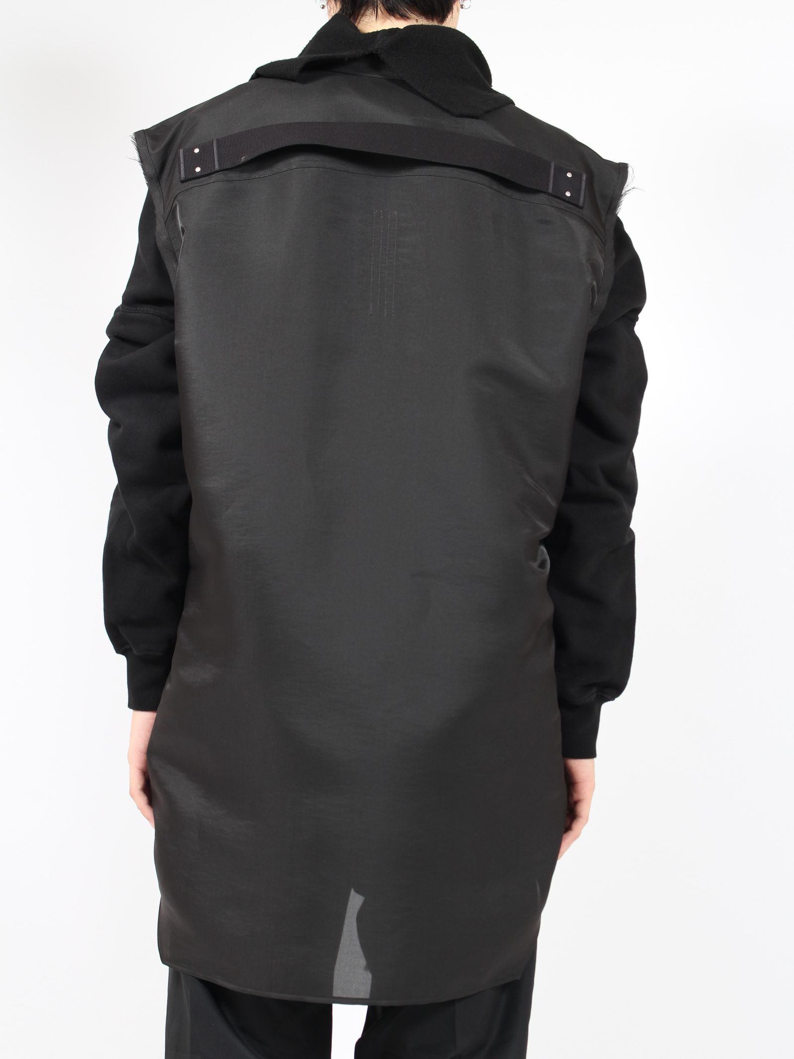 RICK OWENS - 【24SS】ストロボ ジャンボ カットアウト アウターシャツ / STROBE JUMBO CUT OUT  OUTERSHIRT / ブラック | STORY