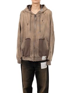 【24AW】サンフェーデッド ダメージ パーカー / SUN FADED PARKA / ブラウン