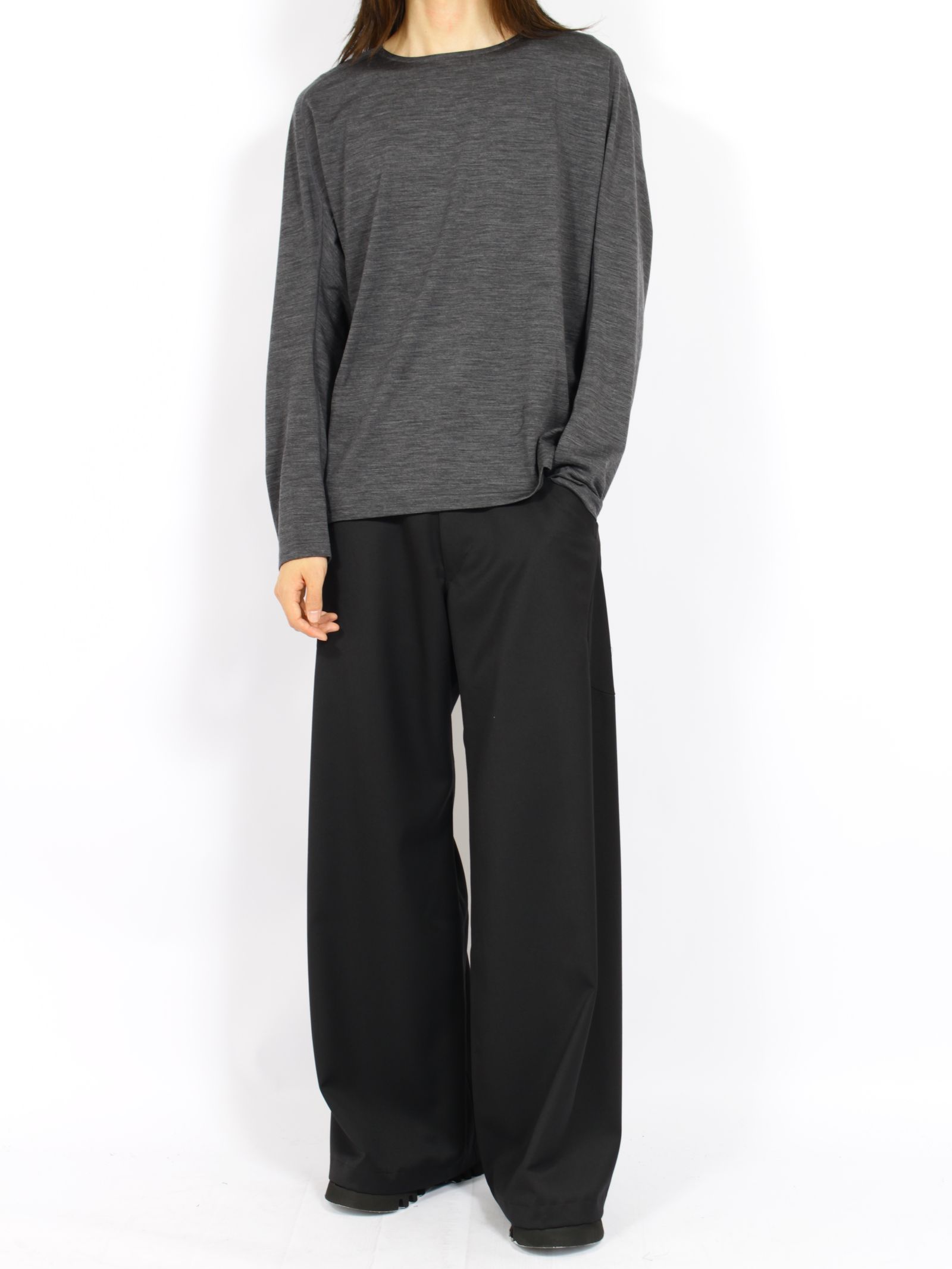 【26AW】ロングスリーブ Tシャツ ウール / LONG SLEEVE T-SHIRTS WOOL / グレー