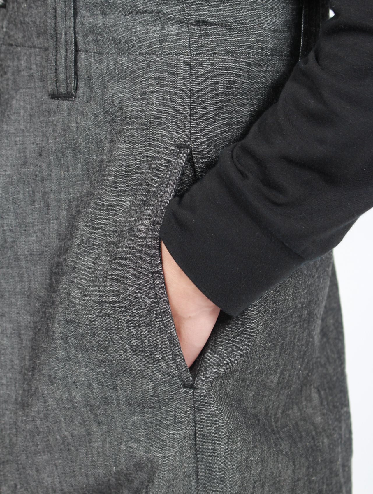【25SS】ドレープド シャンブレー パンツ レッドレーベル / DRAPED CHAMBRAY PANTS / グレー
