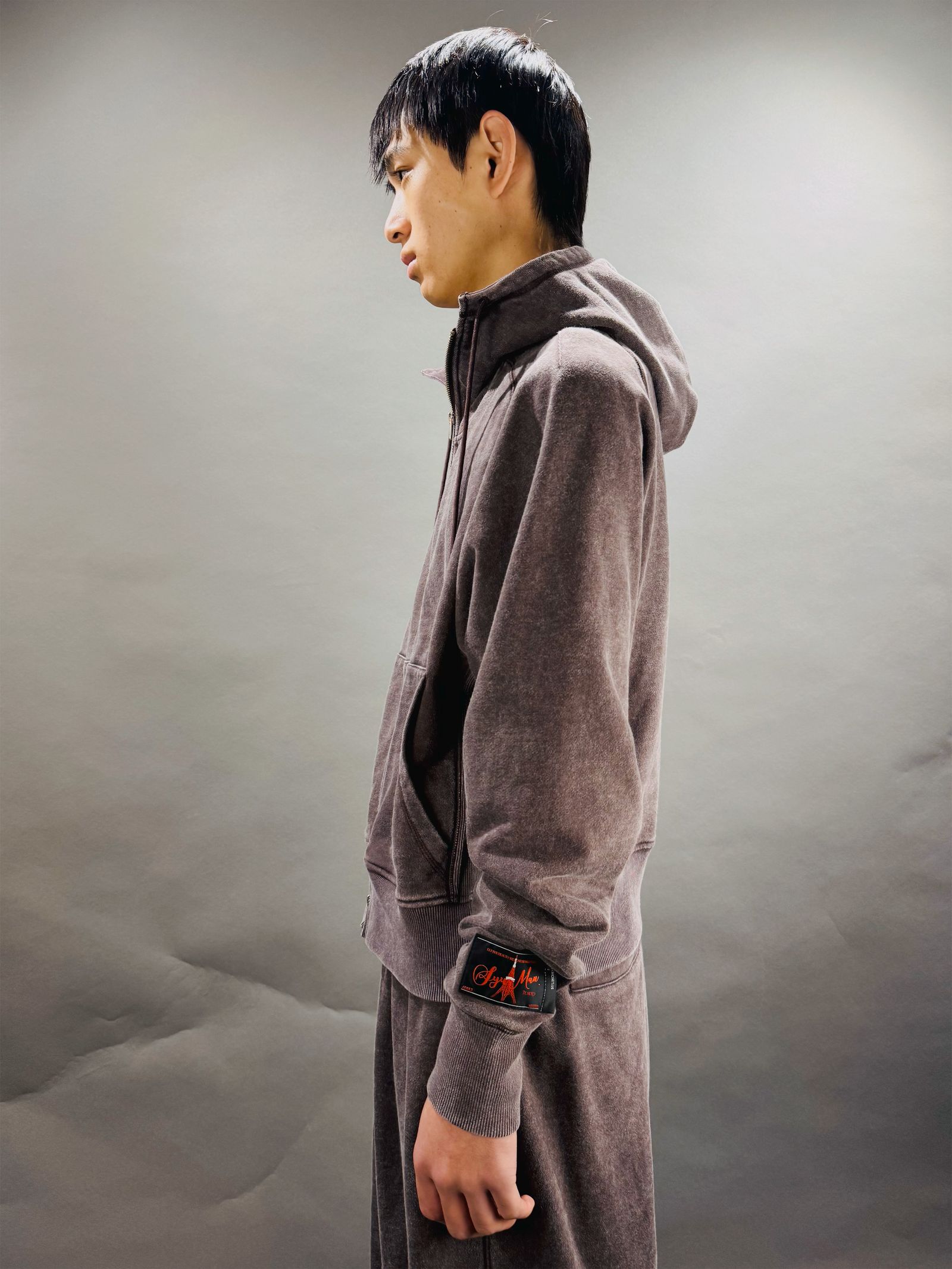 【25AW】ベーシック アシッド フーディー ジップアップ パーカー / BASIC ACID HOODIE / ブラウン