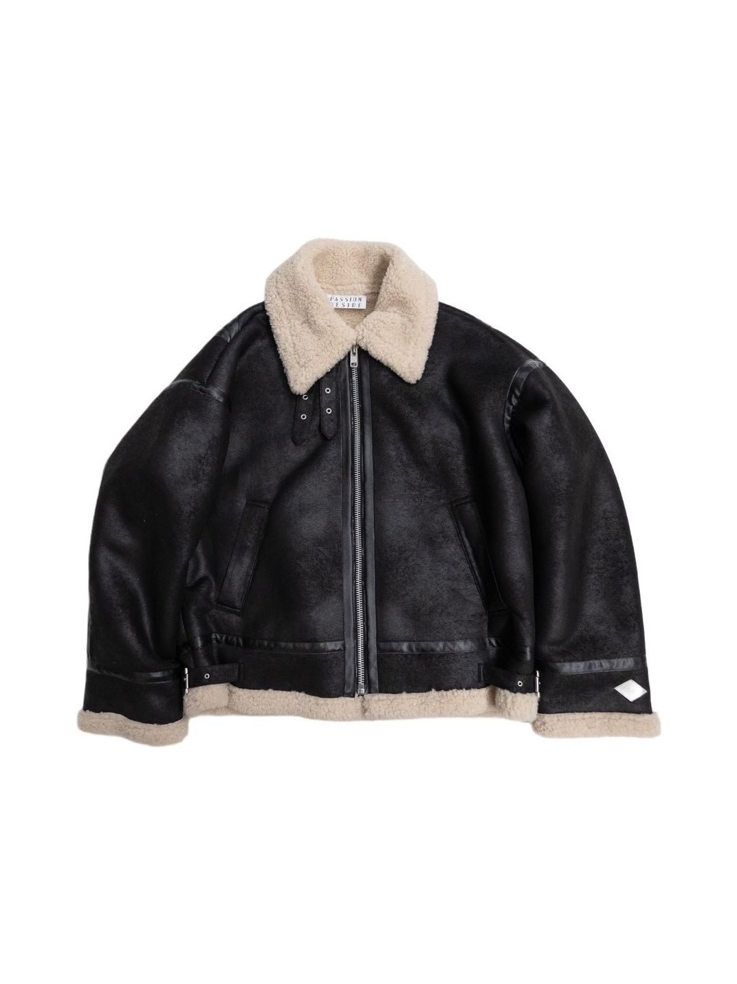 【26AW】フェイク ムートン ペンタグラム フライト ジャケット / FAUX MOUTON PENTAGRAM FLIGHT / ブラック