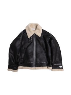 【26AW】フェイク ムートン ペンタグラム フライト ジャケット / FAUX MOUTON PENTAGRAM FLIGHT / ブラック