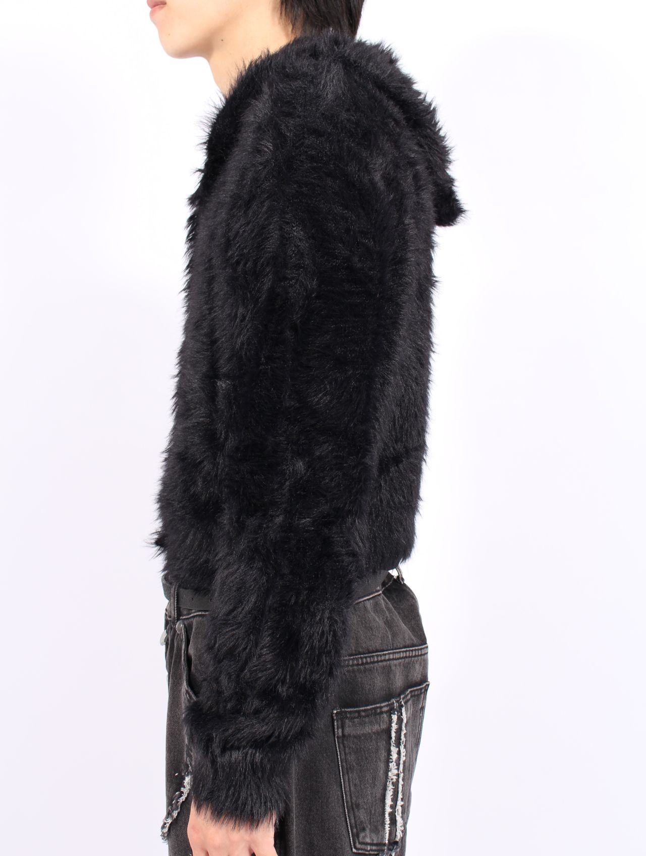 【25AW】キメラ ファー フーディー パーカー / CHIMERA FUR HOODED ZIP-UP / ブラック