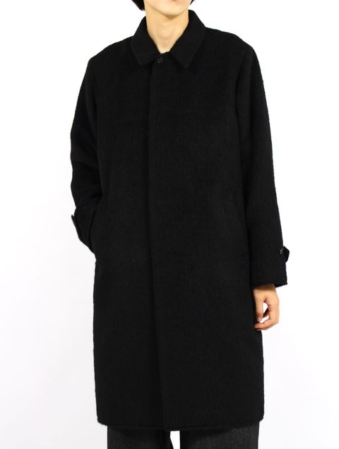 【25AW】アルパカ ステンカラー コート / ALPACA COAT / ブラック