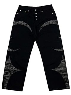 【25AW】TC レザー ウォッシング デニム パンツ / TC WASHING DENIM PANTS / オールブラック