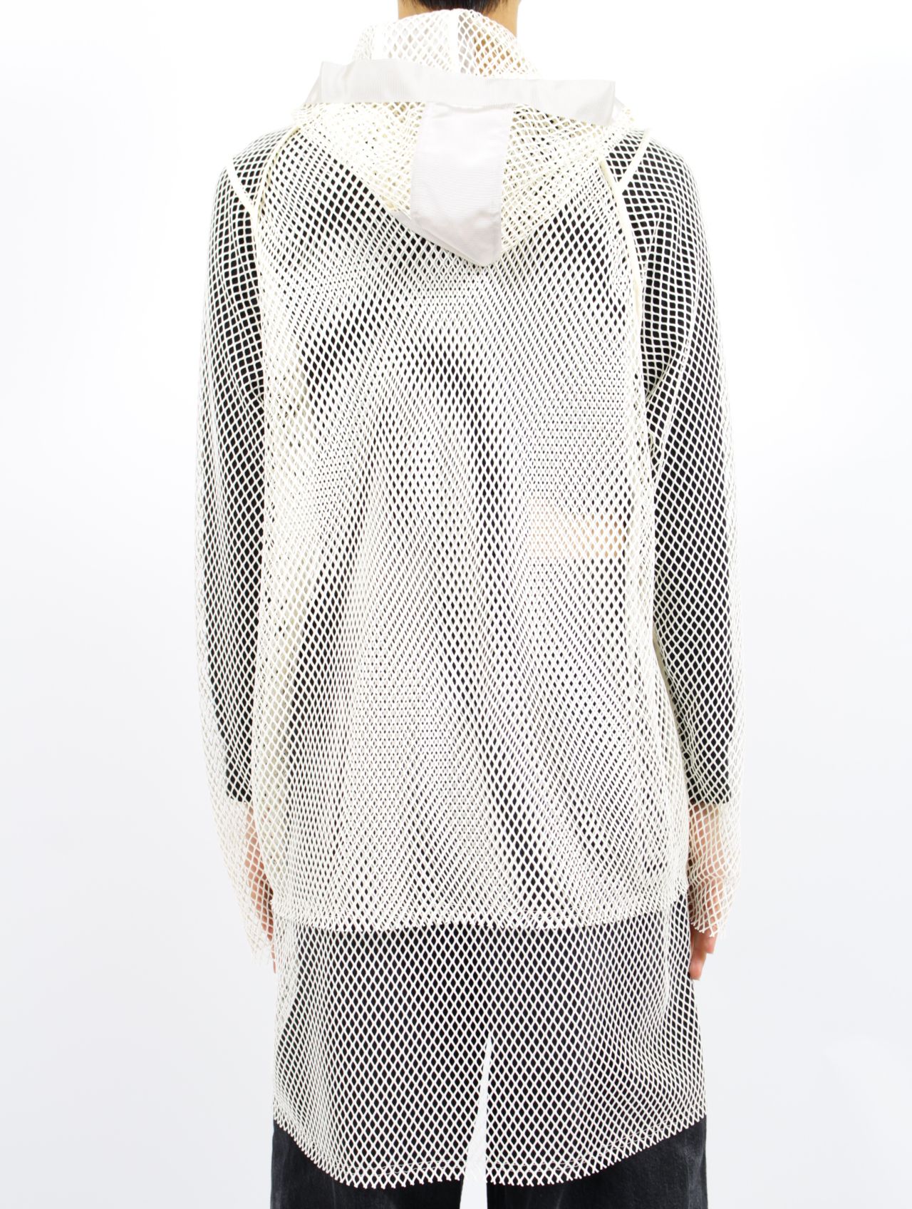 LUIK 2000s mesh parka メッシュパーカー／ホワイト SUBLATIONS - 【25SS】メッシュ レイヤード パーカー / MESH